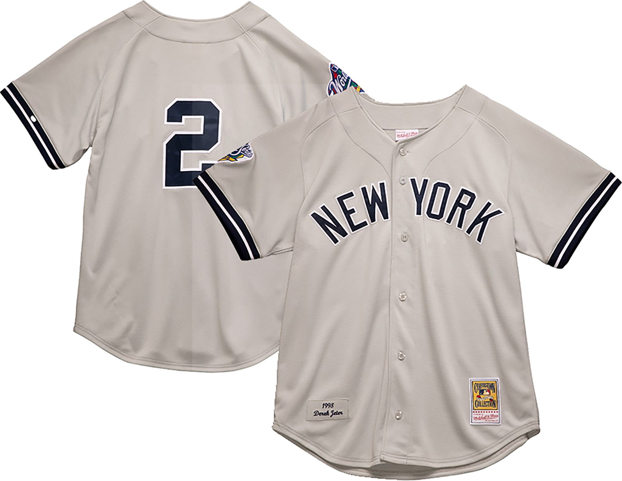 Mitchell & Ness Men's Derek Jeter #2 Chrome Cooperstown Home Authentic Jersey