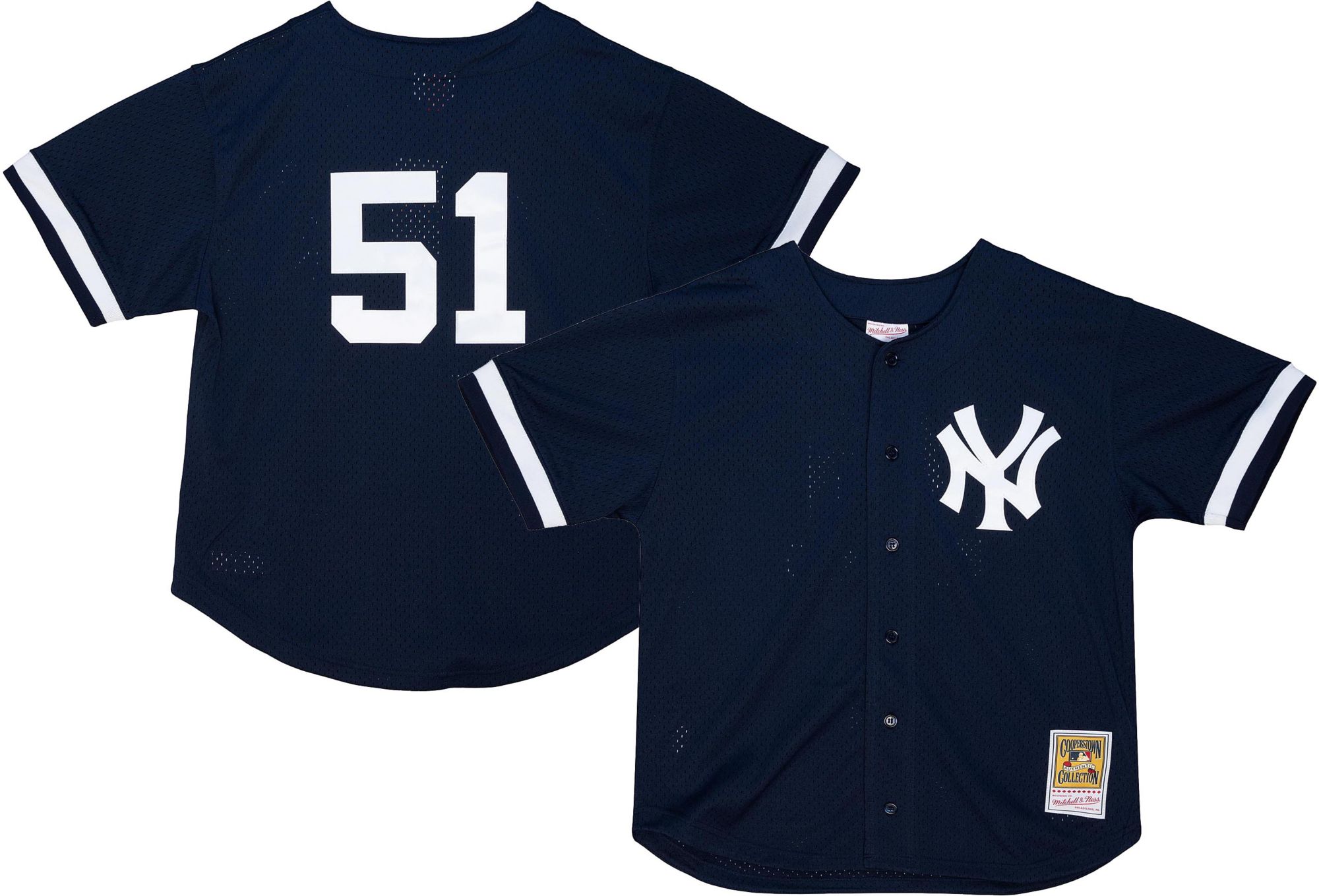 Mitchell & Ness Men's New York Yankees Bernie Williams #51 Navy Baseball Jersey