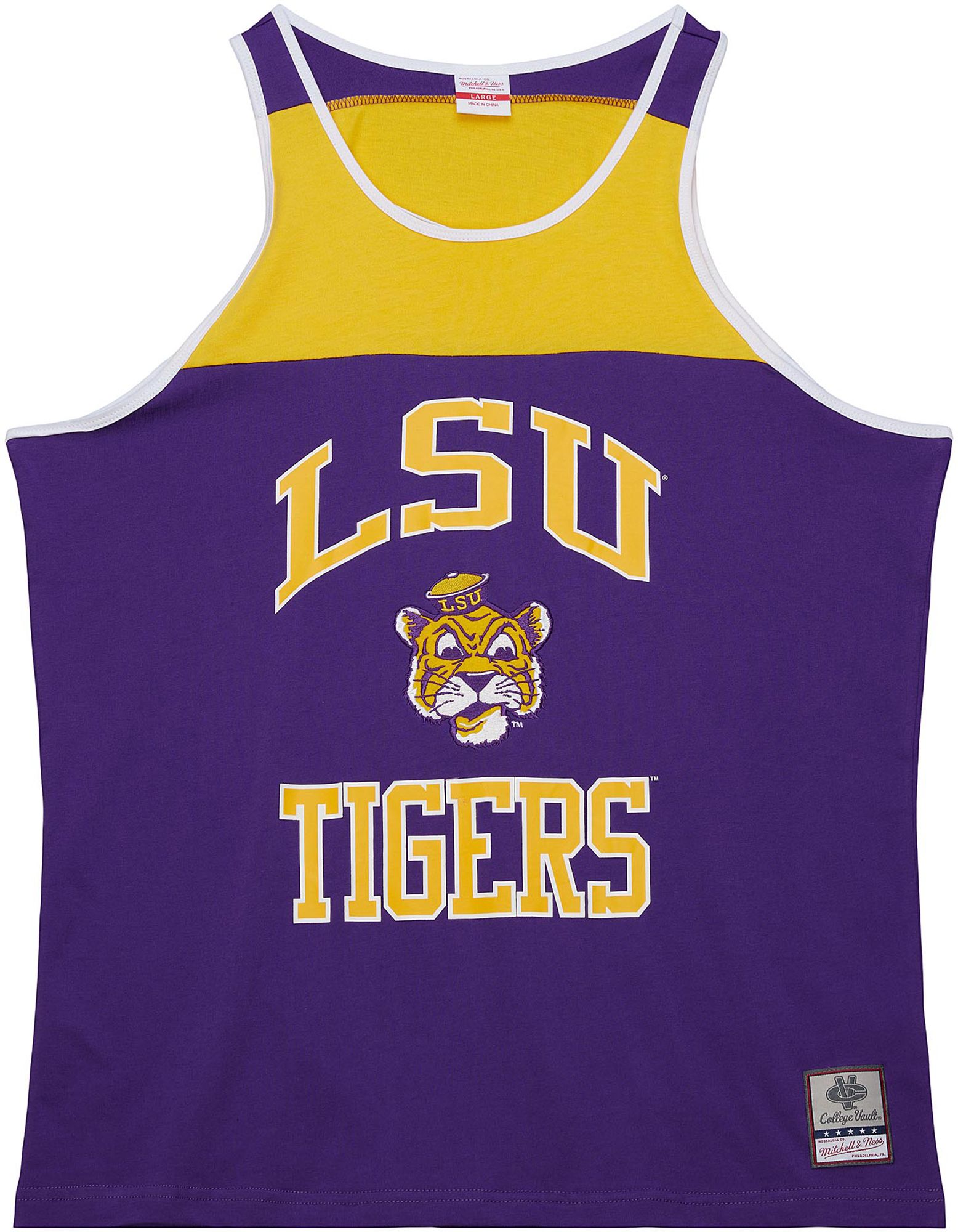 Mitchell &amp; Ness Men's LSU Tigers Purple Heritage Colorblock Tank