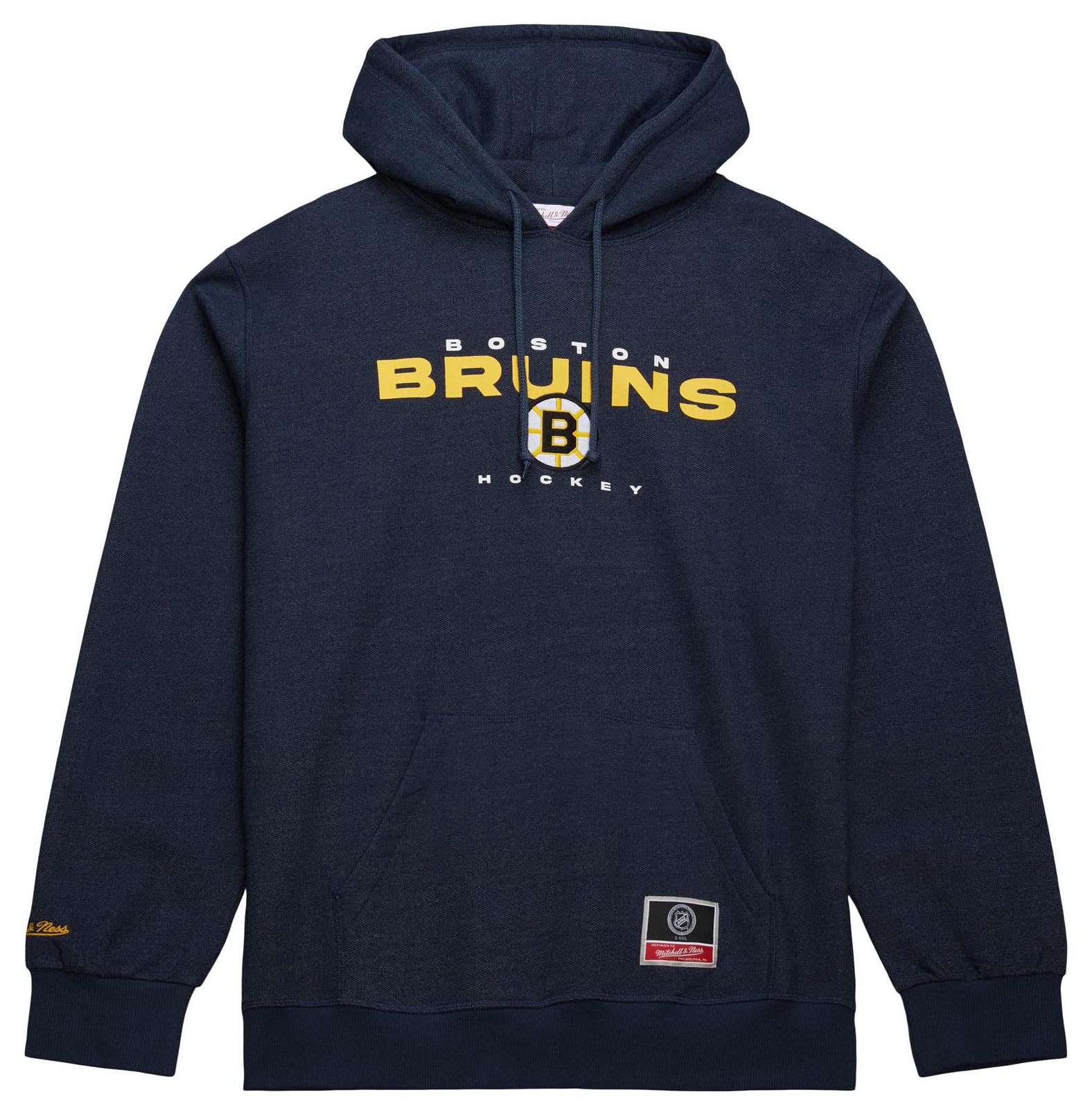 Mitchell & Ness Adult Boston Bruins Denim Washed Blue Pullover Hoodie