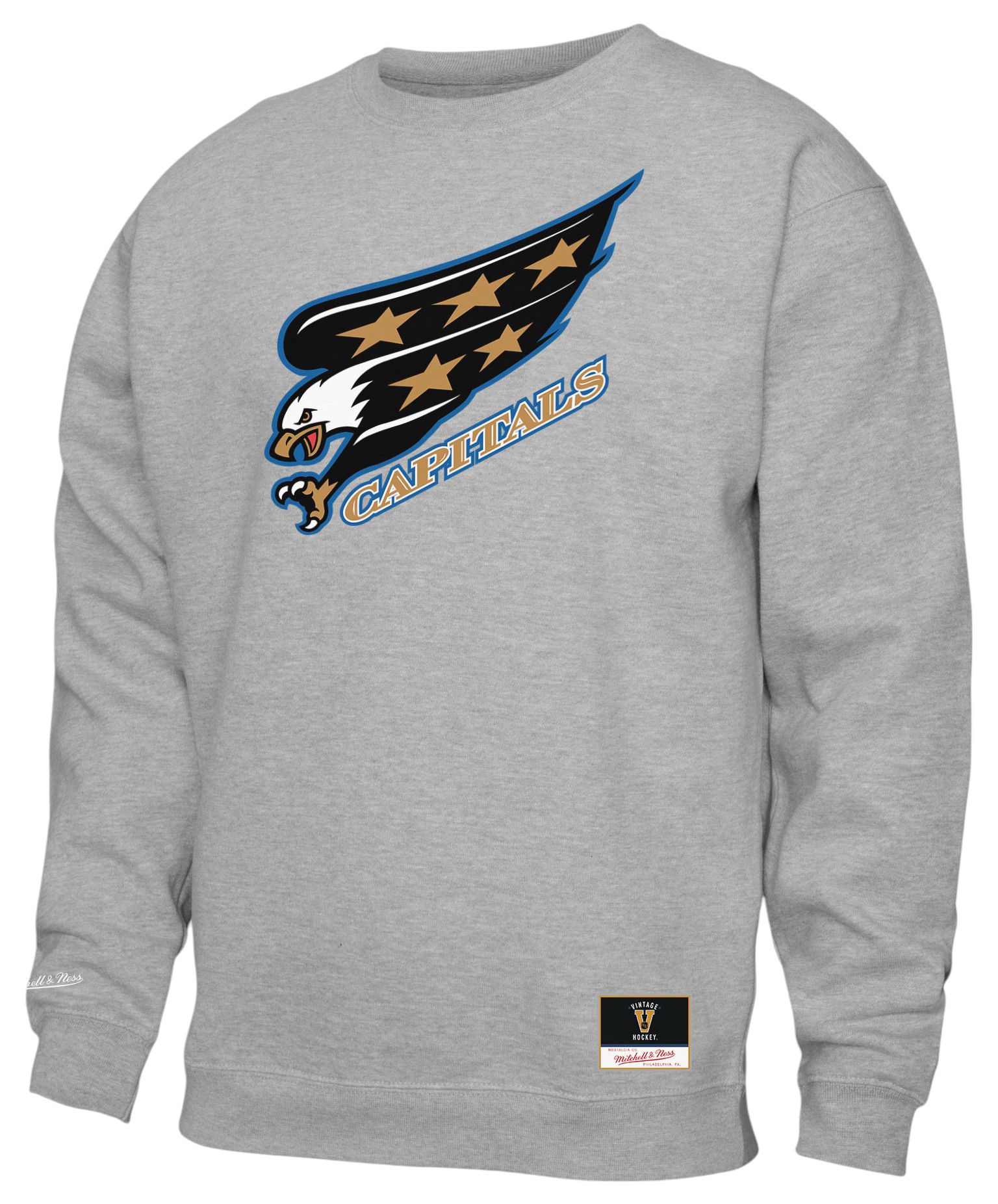 Mitchell &amp; Ness Adult Washington Capitals Grey Screaming Eagle Crewneck Sweatshirt