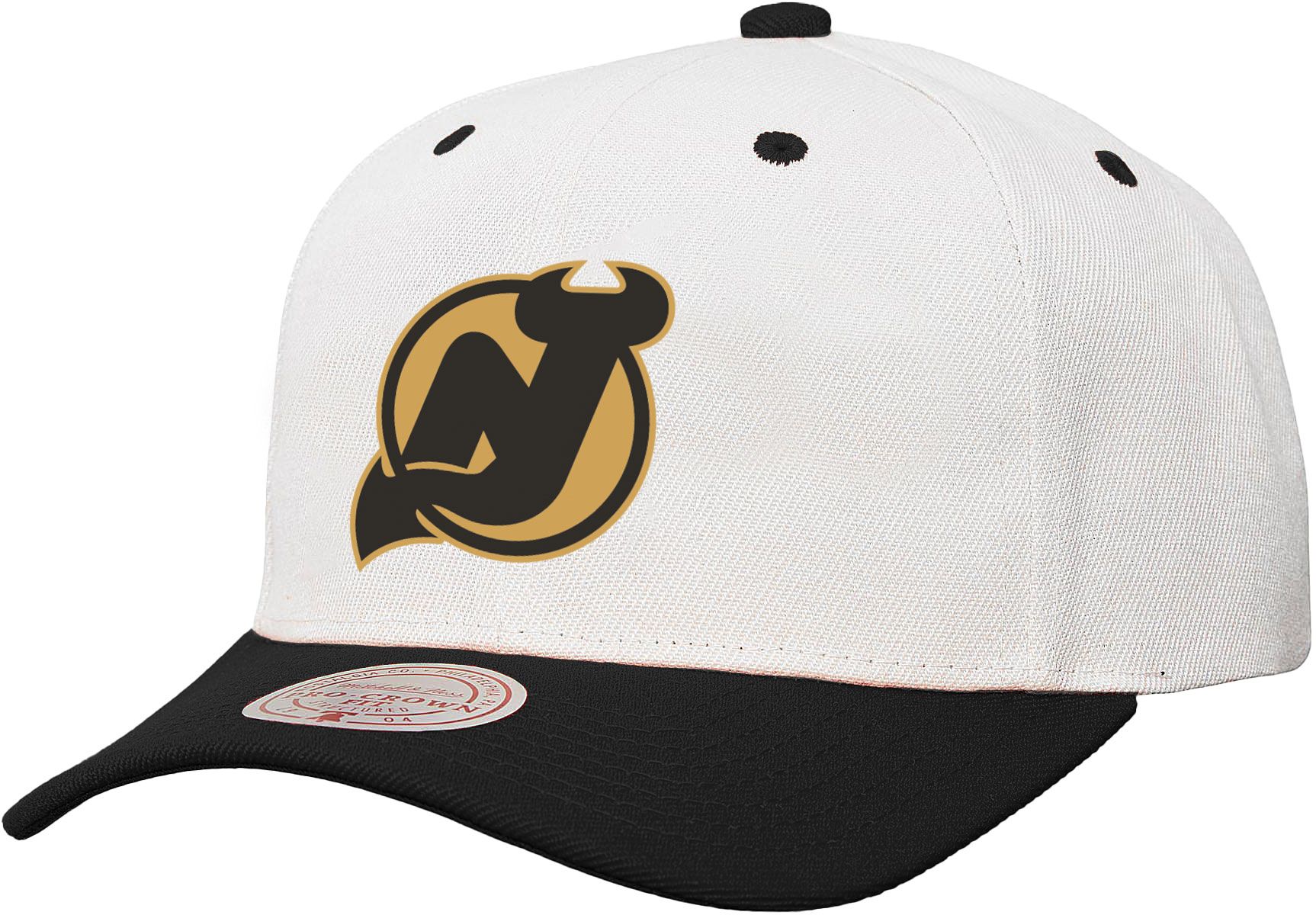 Mitchell & Ness Adult New Jersey Devils Gold Star White Adjustable Hat