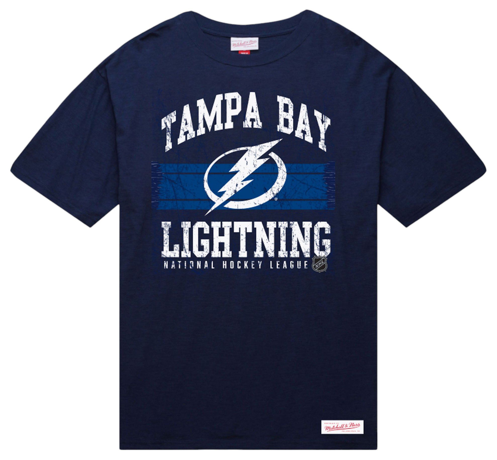 Mitchell & Ness Men's Tampa Bay Lightning Blue Lockup Slub T-Shirt