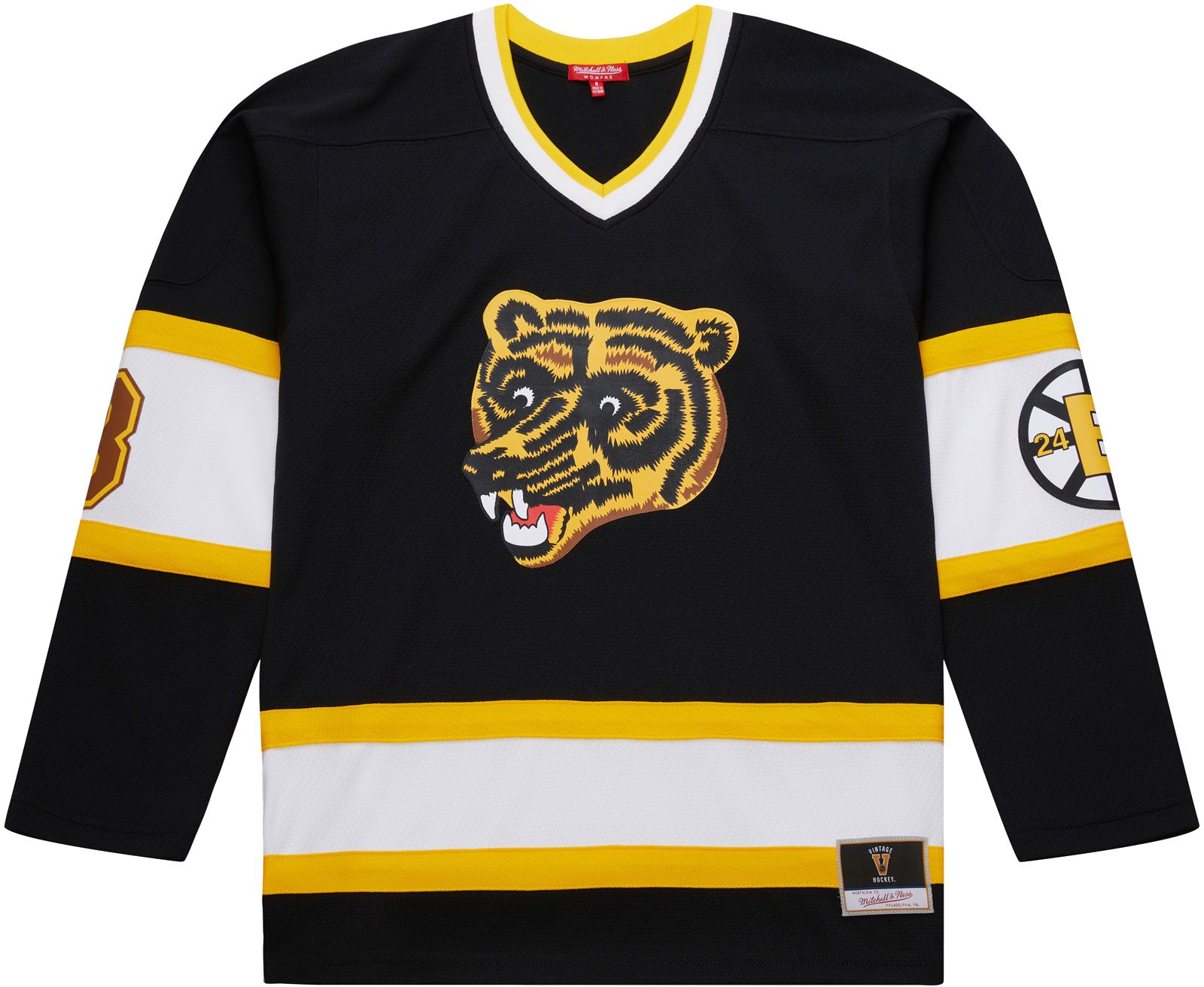 Mitchell & Ness Women's Boston Bruins Black Long Sleeve V-Neck Jersey