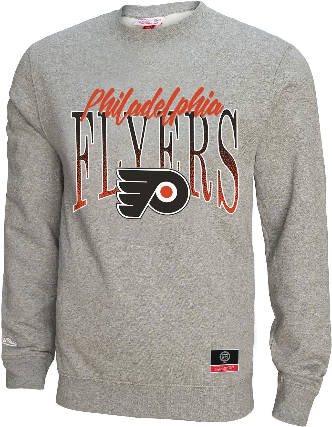 Mitchell &amp; Ness Women's Philadelphia Flyers Grey Hockey Night Crewneck Sweatshirt