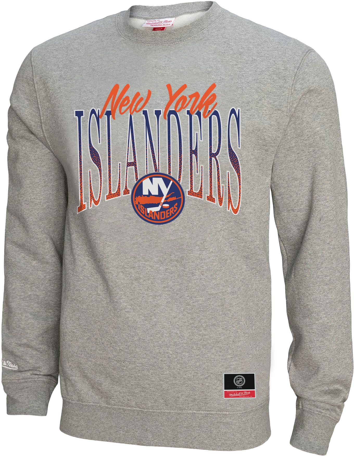 Mitchell & Ness Women's New York Islanders Grey Hockey Night Crewneck Sweatshirt