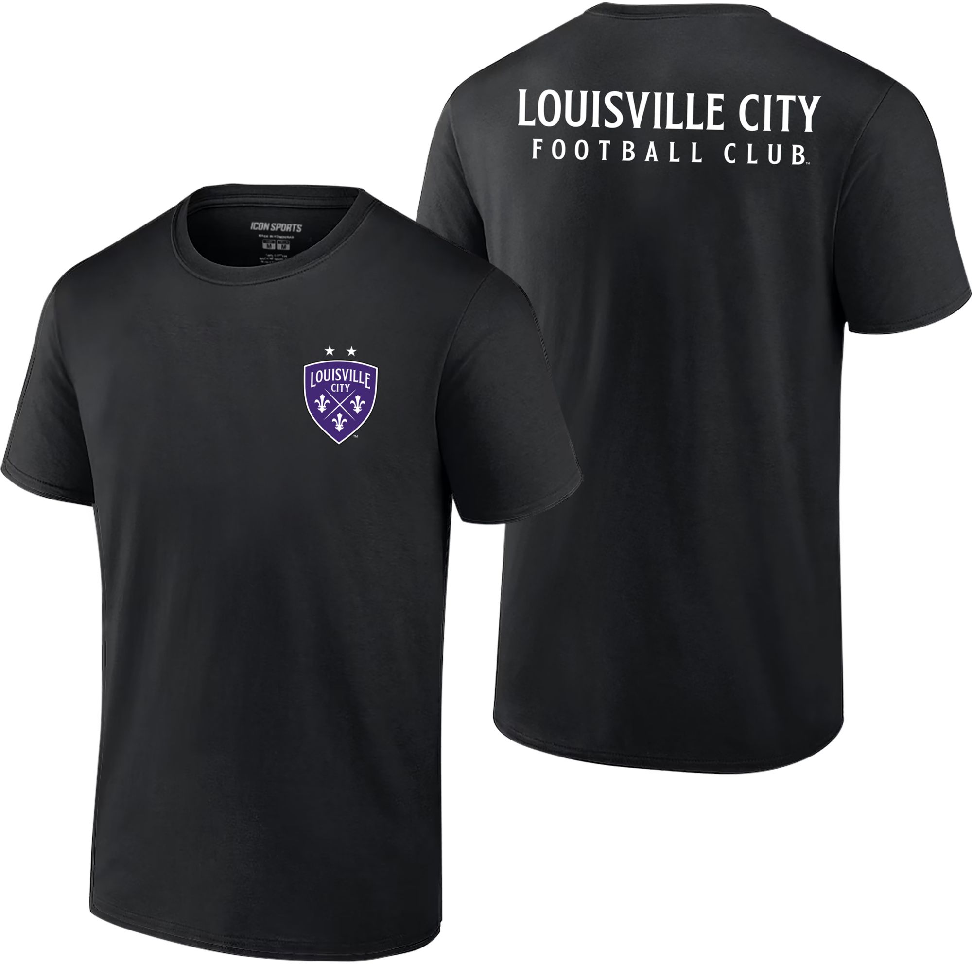 Icon Sports Group Men's Louisville City FC 2-Hit Black T-Shirt