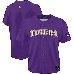 Prosphere Youth LSU Tigers #1Purple Full Button Replica Baseball Jersey