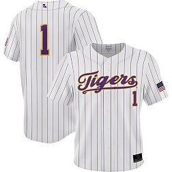 Prosphere Youth LSU Tigers #1 White Full Button Replica Baseball Jersey