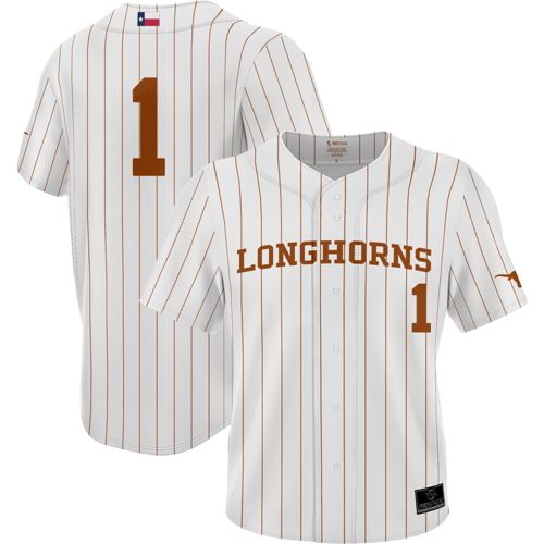 Prosphere Youth Texas Longhorns #1 White Full Button Replica