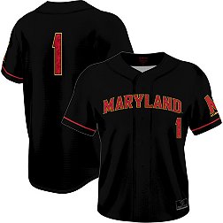 Prosphere Men's Maryland Terrapins #1 Black Full Button Alternate Baseball Jersey