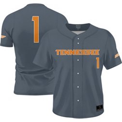 Prosphere Men's Tennessee Volunteers #1 Grey Full Button Alternate Baseball Jersey