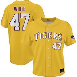 Prosphere Youth LSU Tigers #47 Gold Tommy White Full Sublimated Baseball Jersey
