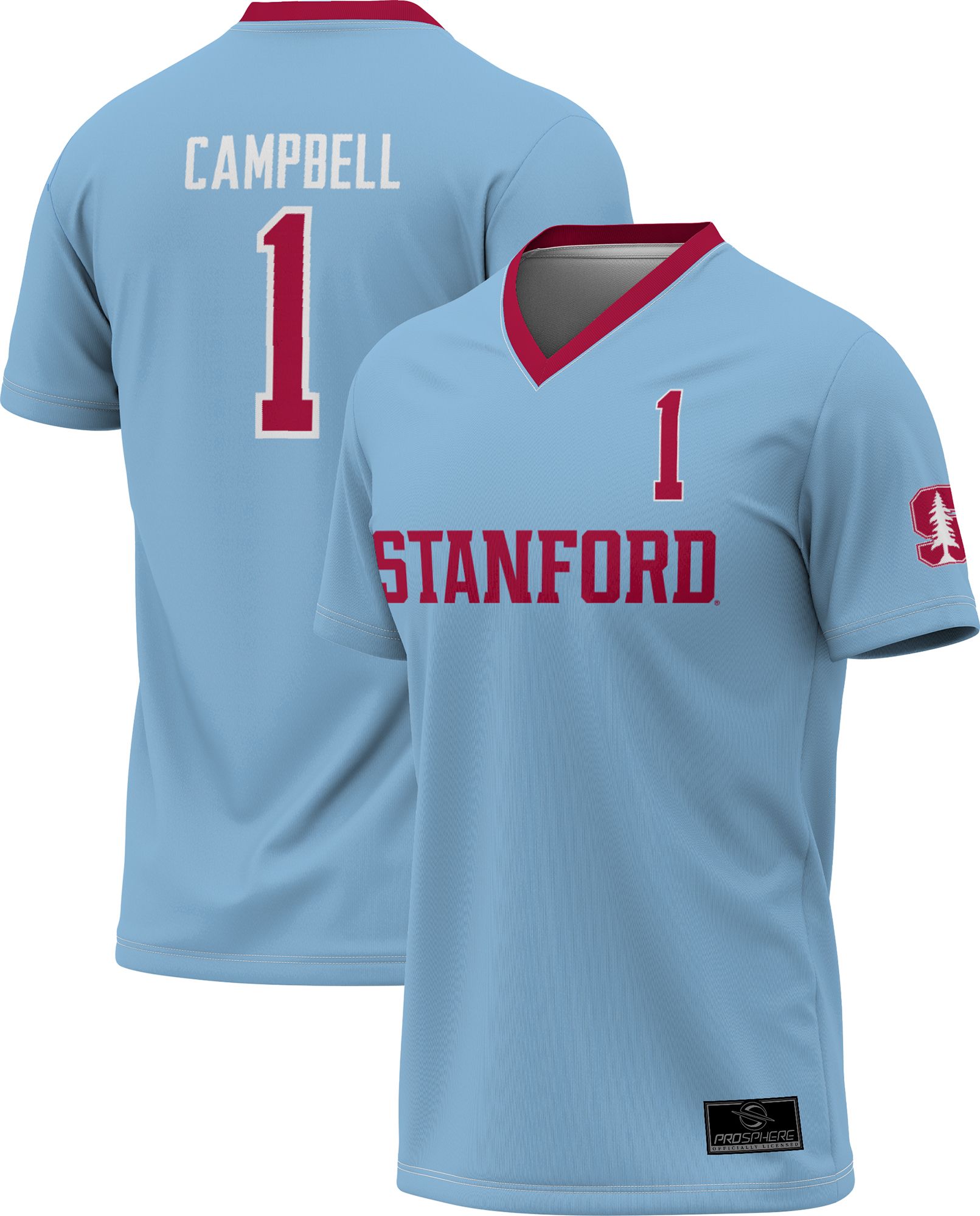 ProSphere Youth Stanford Cardinal Jane Campbell #1 Light Blue Throwback Replica Soccer Jersey