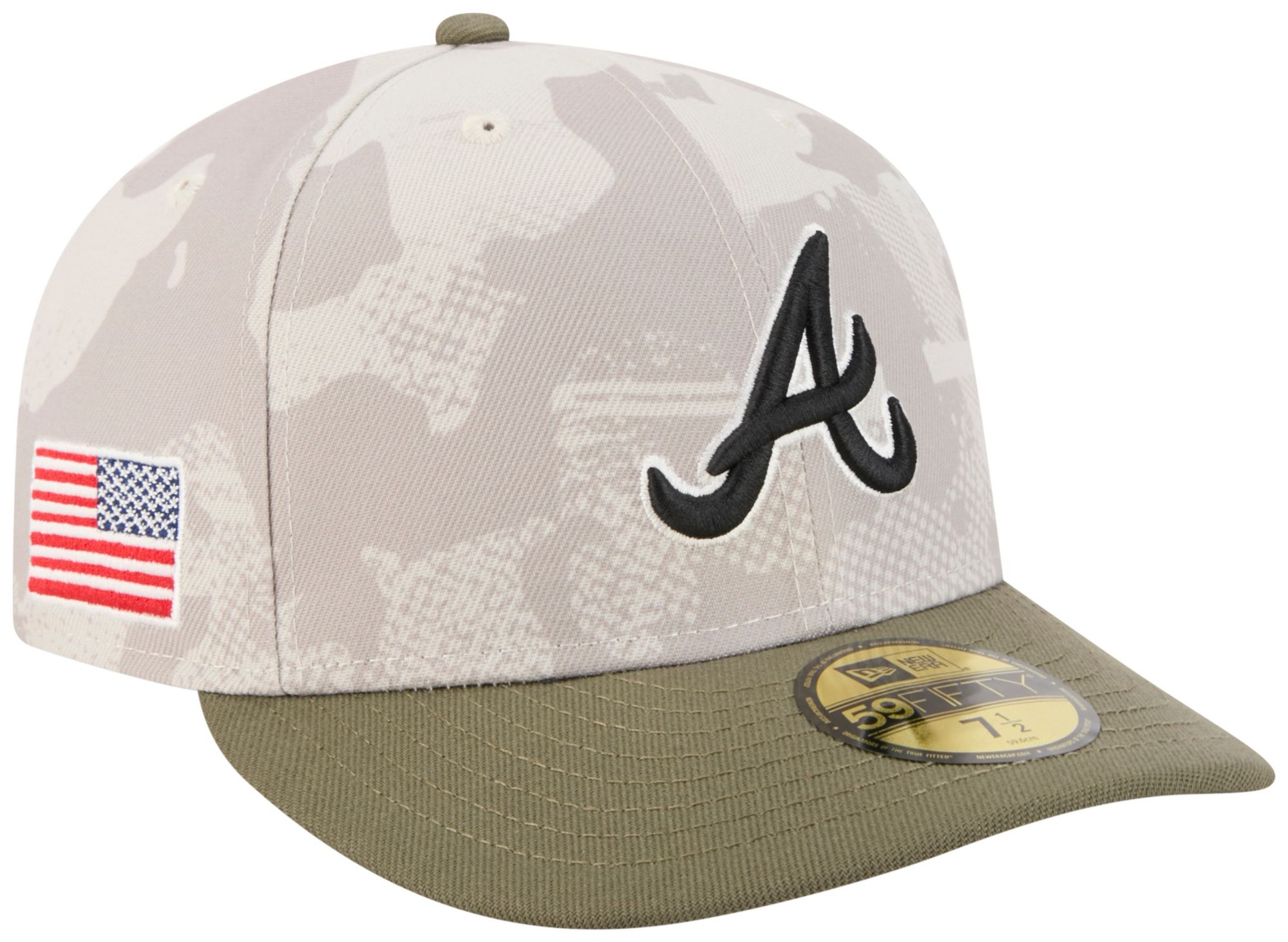 New Era Adult Atlanta Braves Khaki Armed Forces Day 2025 59Fifty Fitted Hat