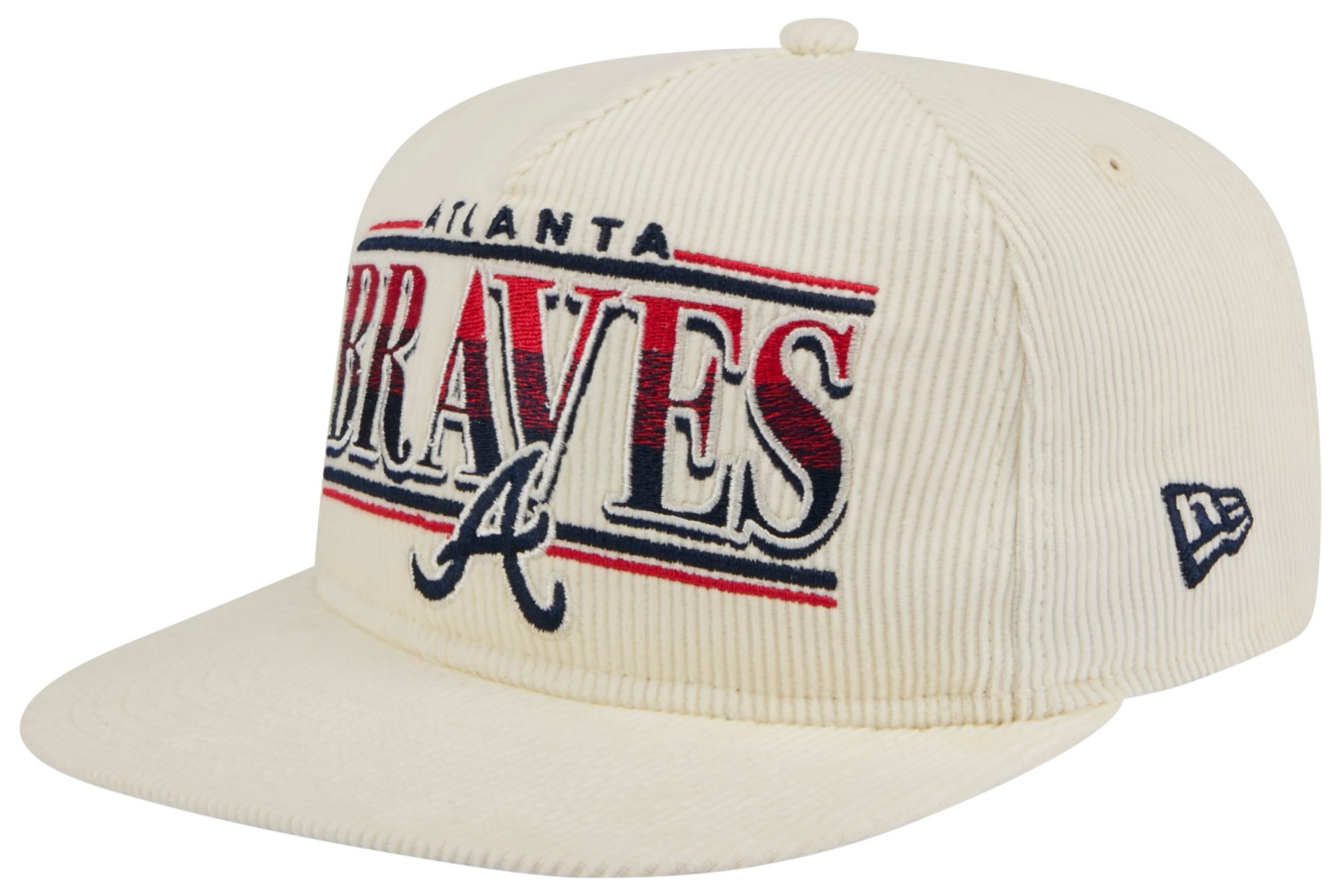 New Era Adult Atlanta Braves White Throwback Golfer Hat - White
