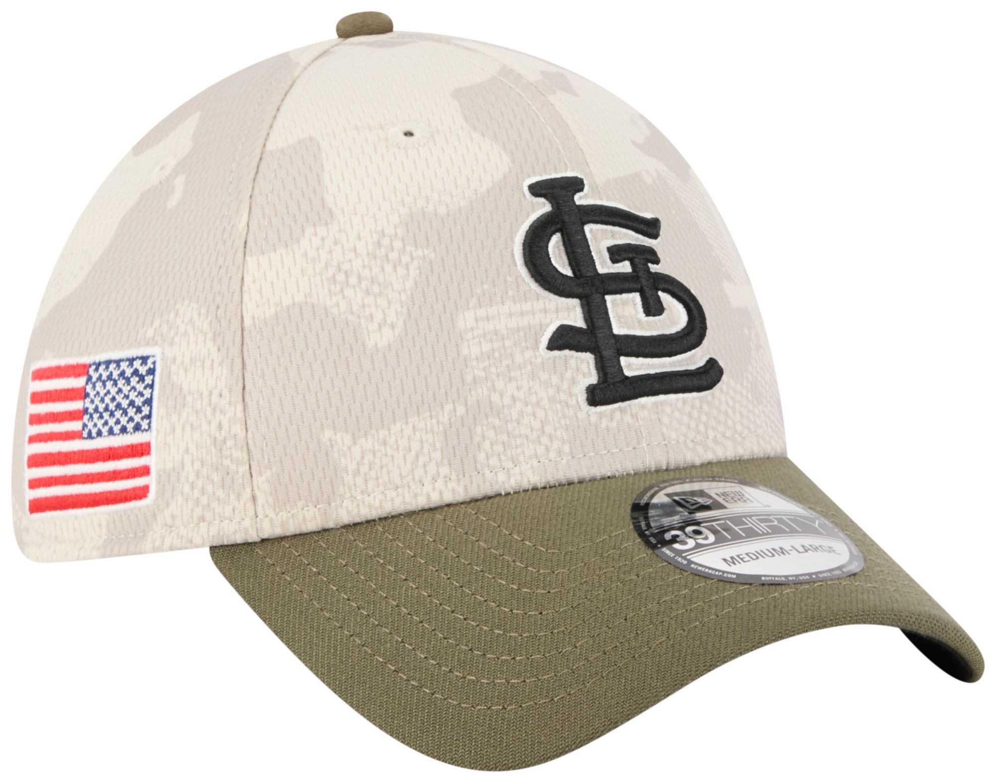 New Era Adult St. Louis Cardinals Khaki Armed Forces Day 2025 39Thirty Stretch Fit Hat