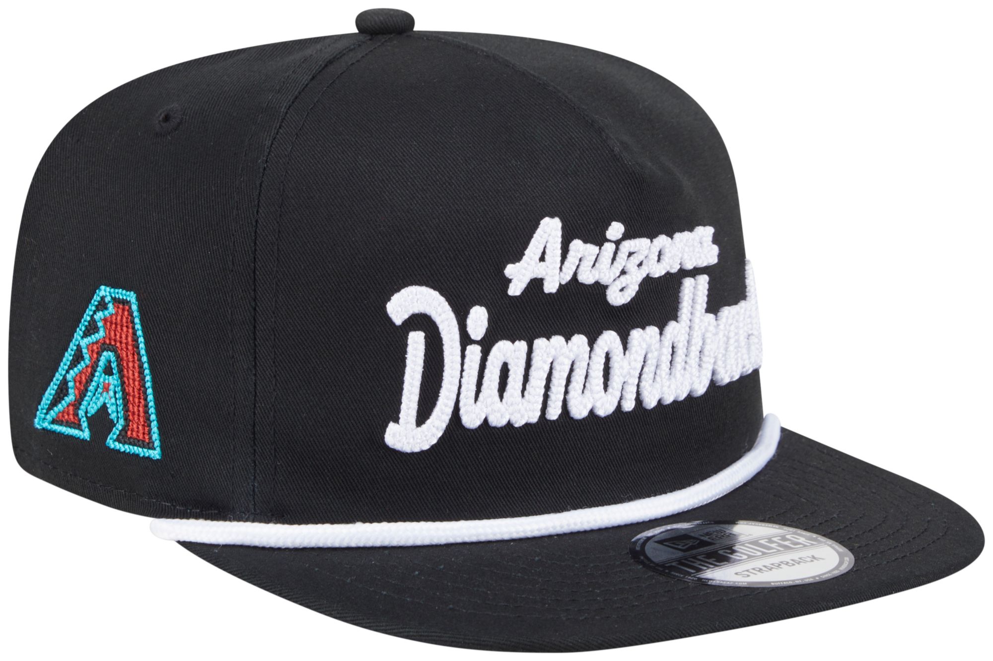 New Era Adult Arizona Diamondbacks Black Team Text Golfer Adjustable Hat