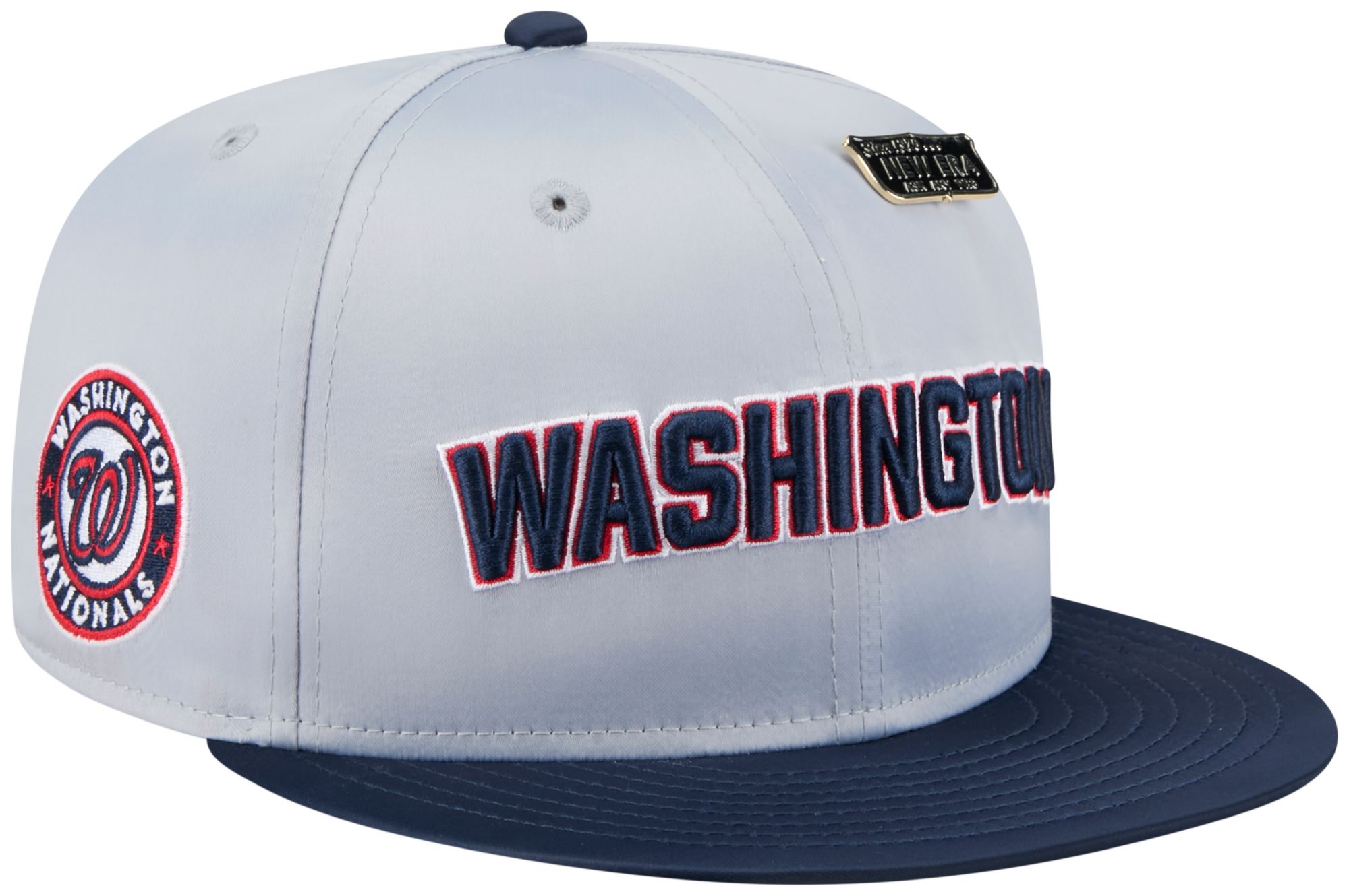 New Era Adult Washington Nationals Grey Satin 59Fifty Fitted Hat