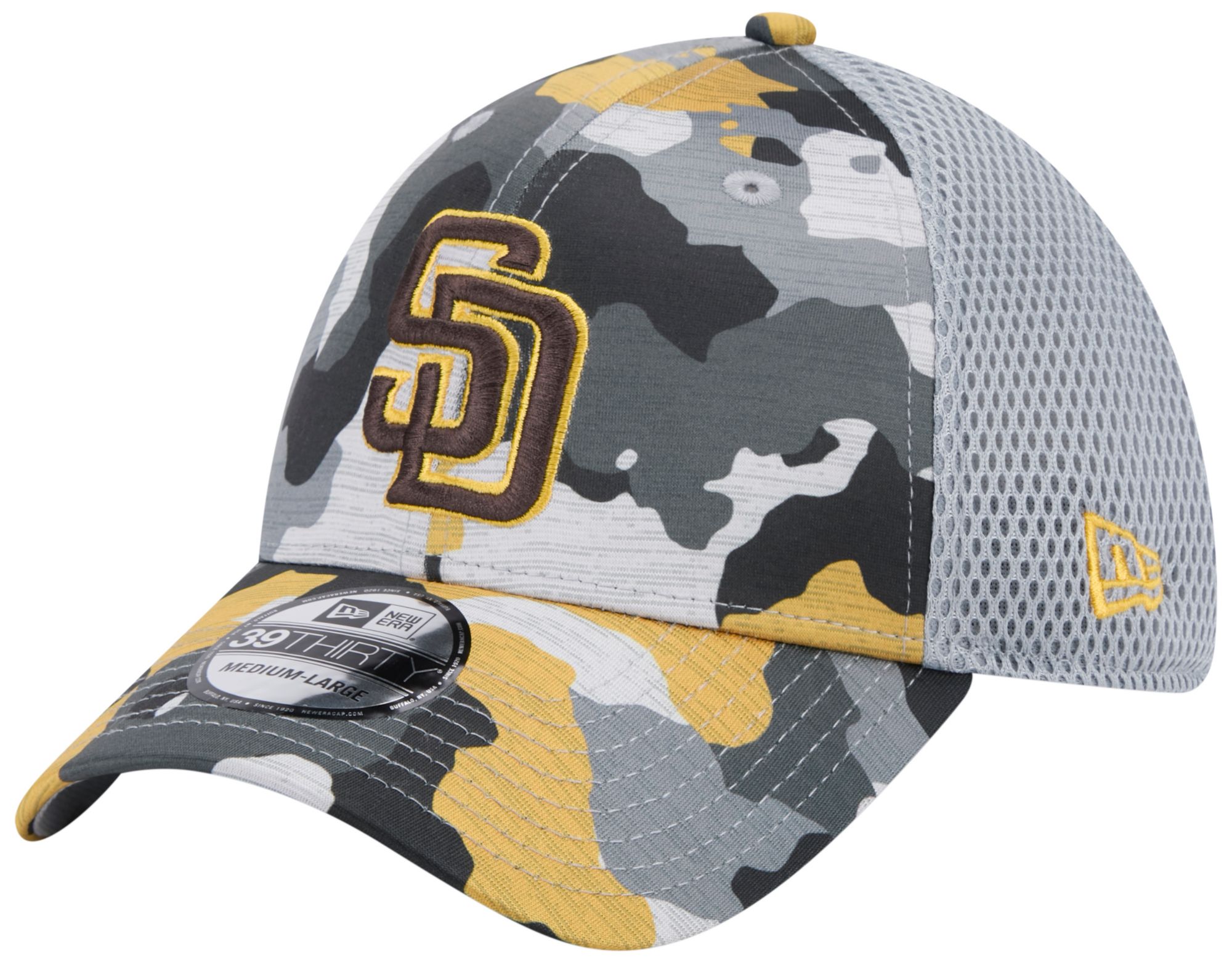 New Era Adult San Diego Padres Gray 39Thirty Active Stretch Fit Hat