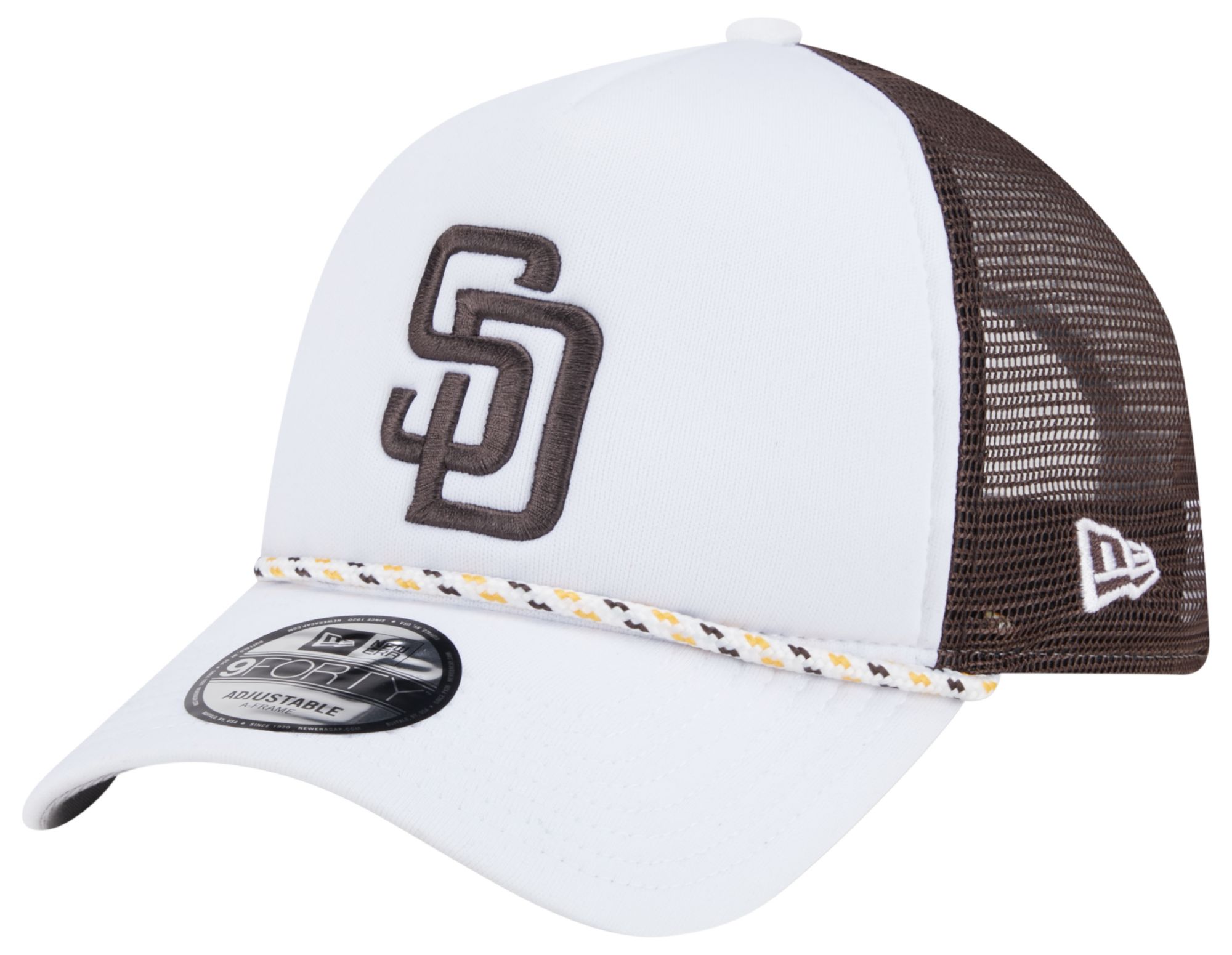 New Era Adult San Diego Padres White 9Forty Court Trucker Adjustable Hat