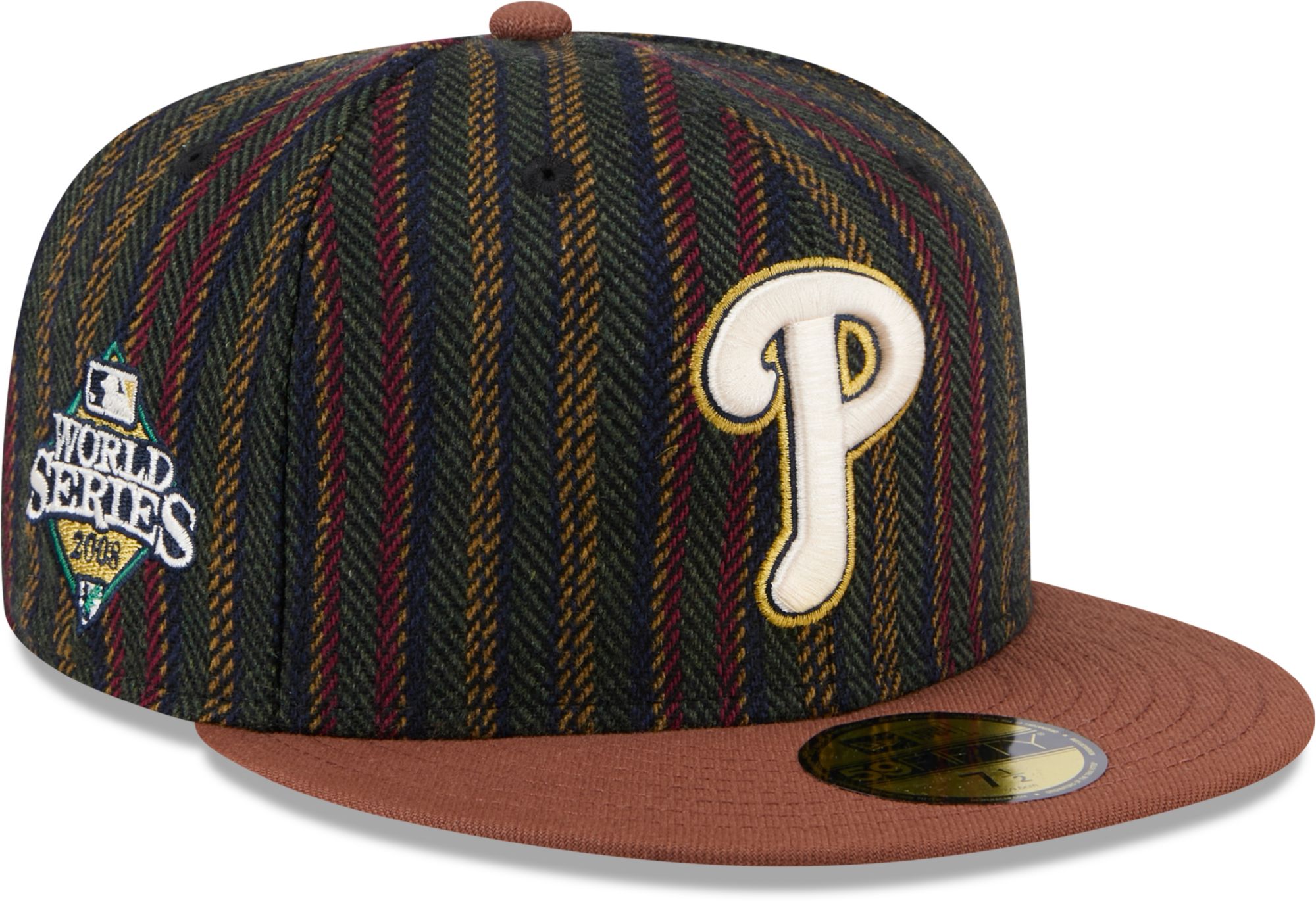 New Era Adult Philadelphia Phillies Brown Vintage Herringbone 59Fifty Fitted Hat