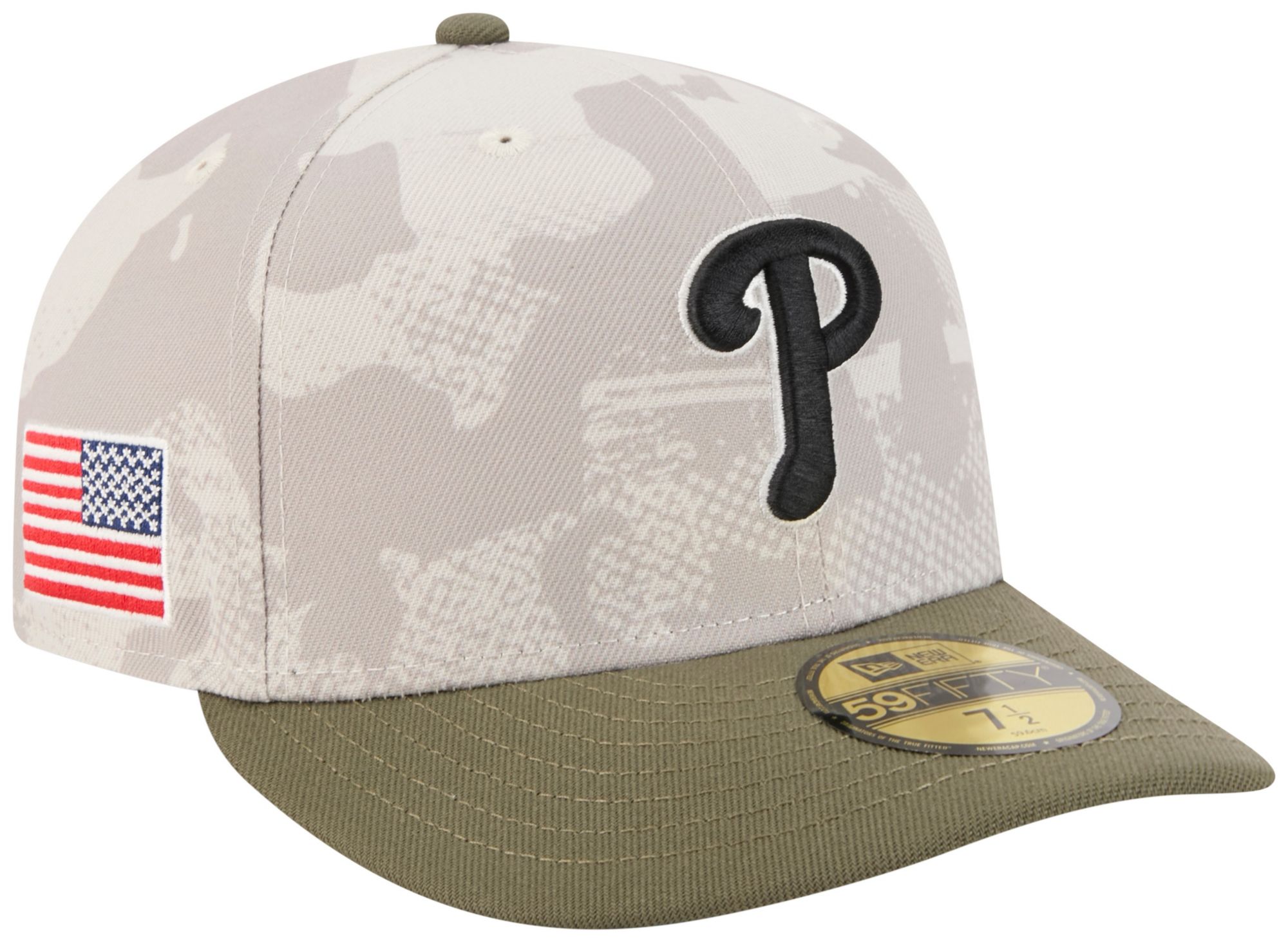 New Era Adult Philadelphia Phillies Khaki Armed Forces Day 2025 59Fifty Fitted Hat