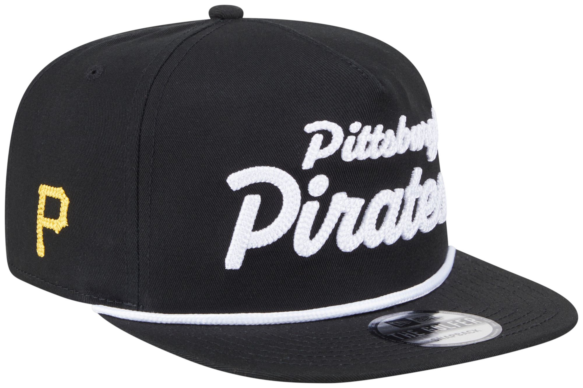 New Era Adult Pittsburgh Pirates Black Team Text Golfer Adjustable Hat