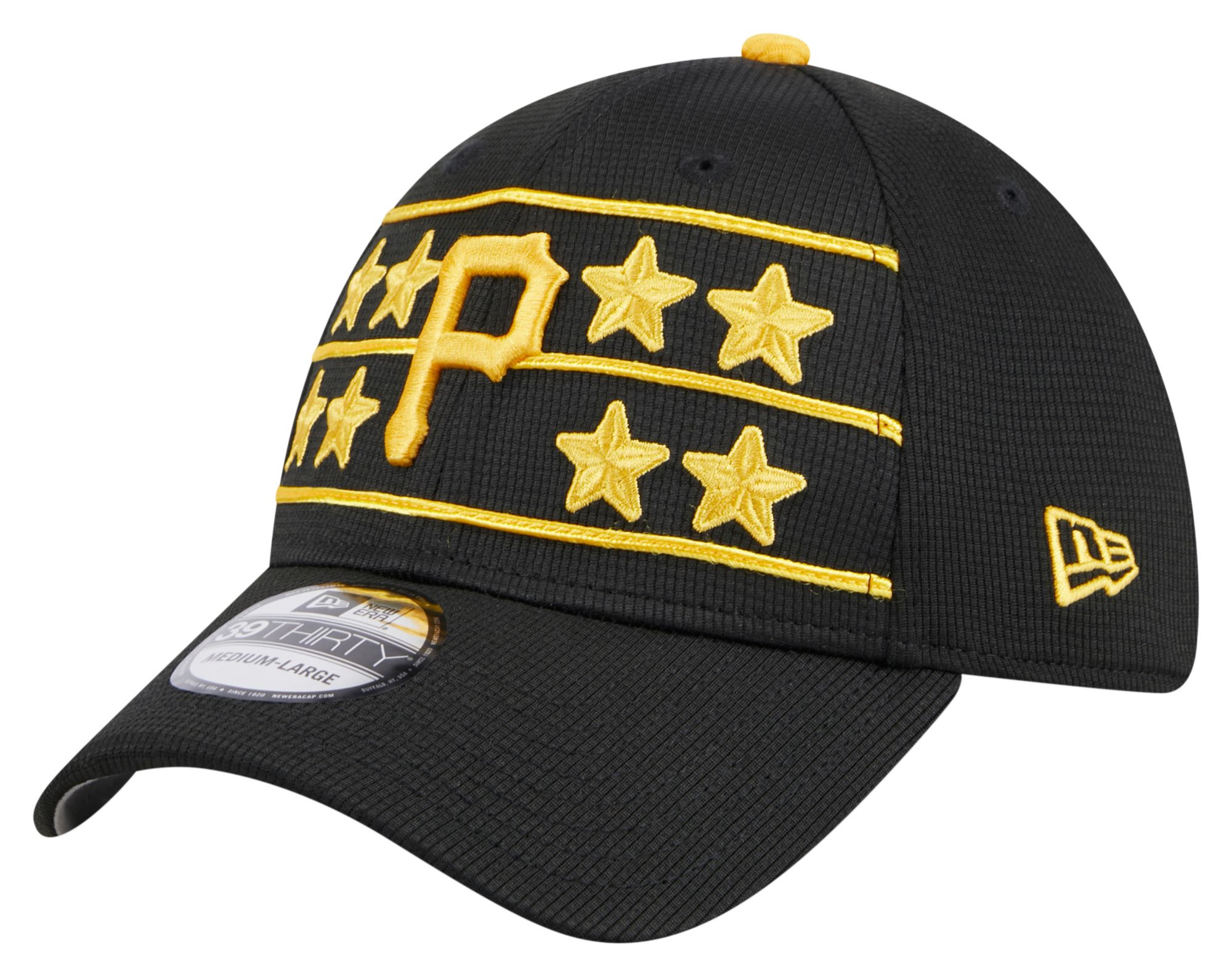 New Era Adult Pittsburgh Pirates Black 39Thirty Stretch Fit Hat