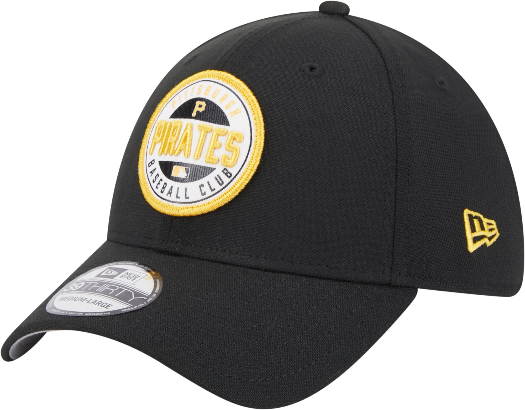 New Era Adult Pittsburgh Pirates Black Game Day 39Thirty Stretch Fit Hat