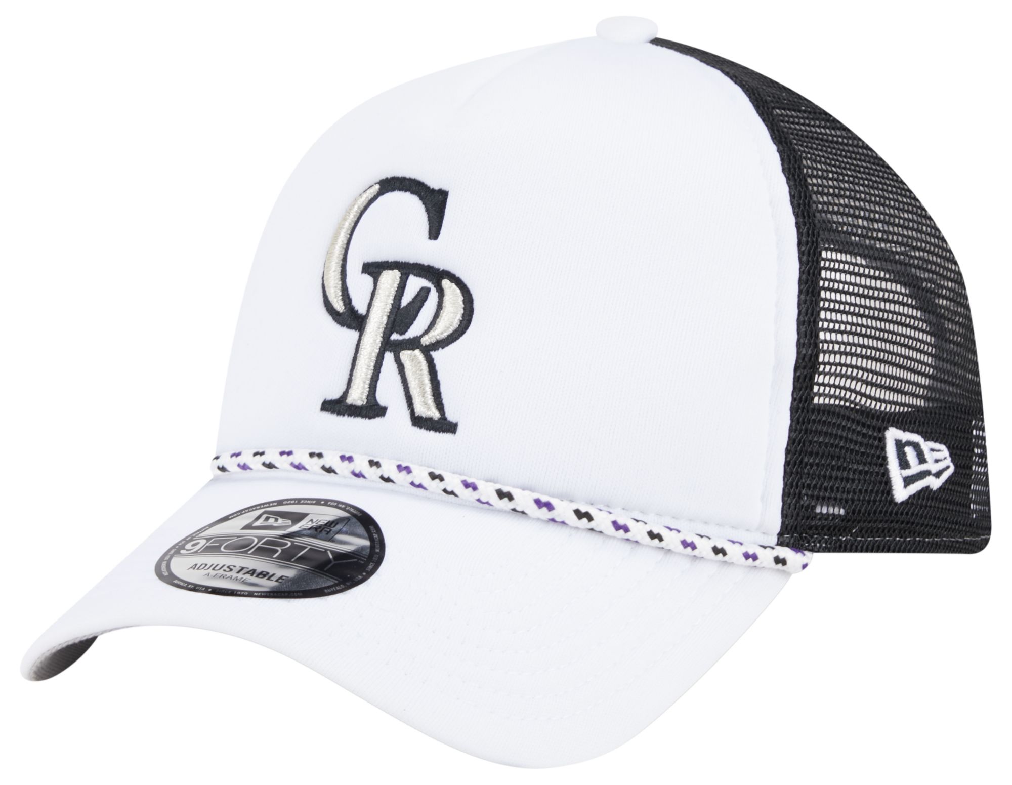 New Era Adult Colorado Rockies White 9Forty Court Trucker Adjustable Hat