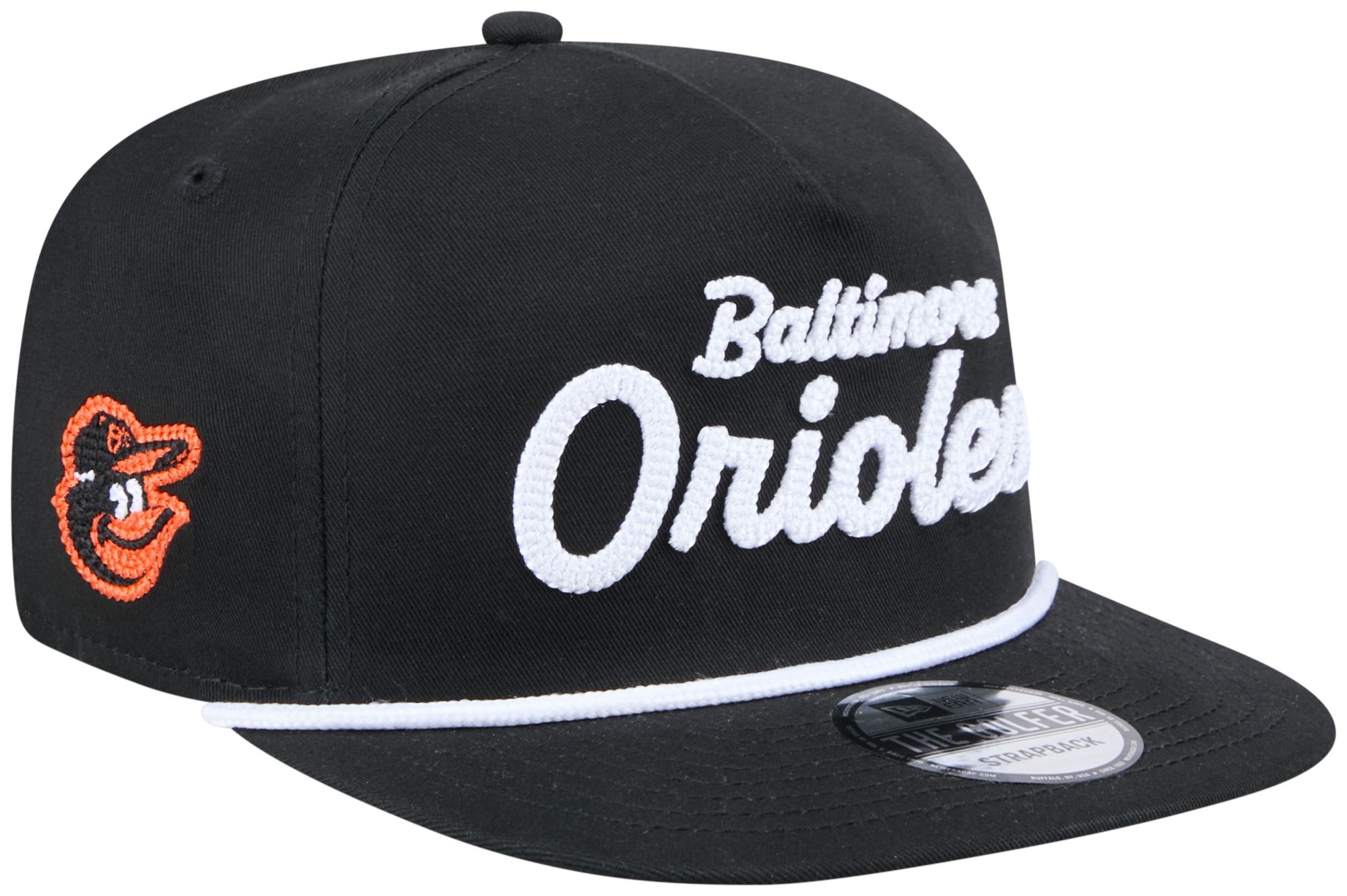 New Era Adult Baltimore Orioles Black Team Text Golfer Adjustable Hat