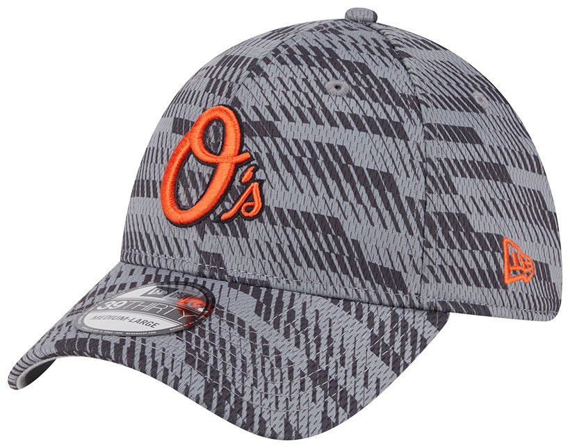 New Era Adult Baltimore Orioles Clubhouse Grey 39Thirty Stretch Fit Hat