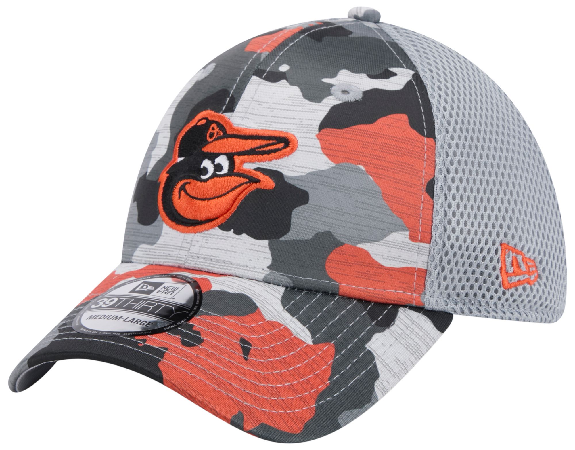 New Era Adult Baltimore Orioles Gray Active 39Thirty Stretch Fit Hat