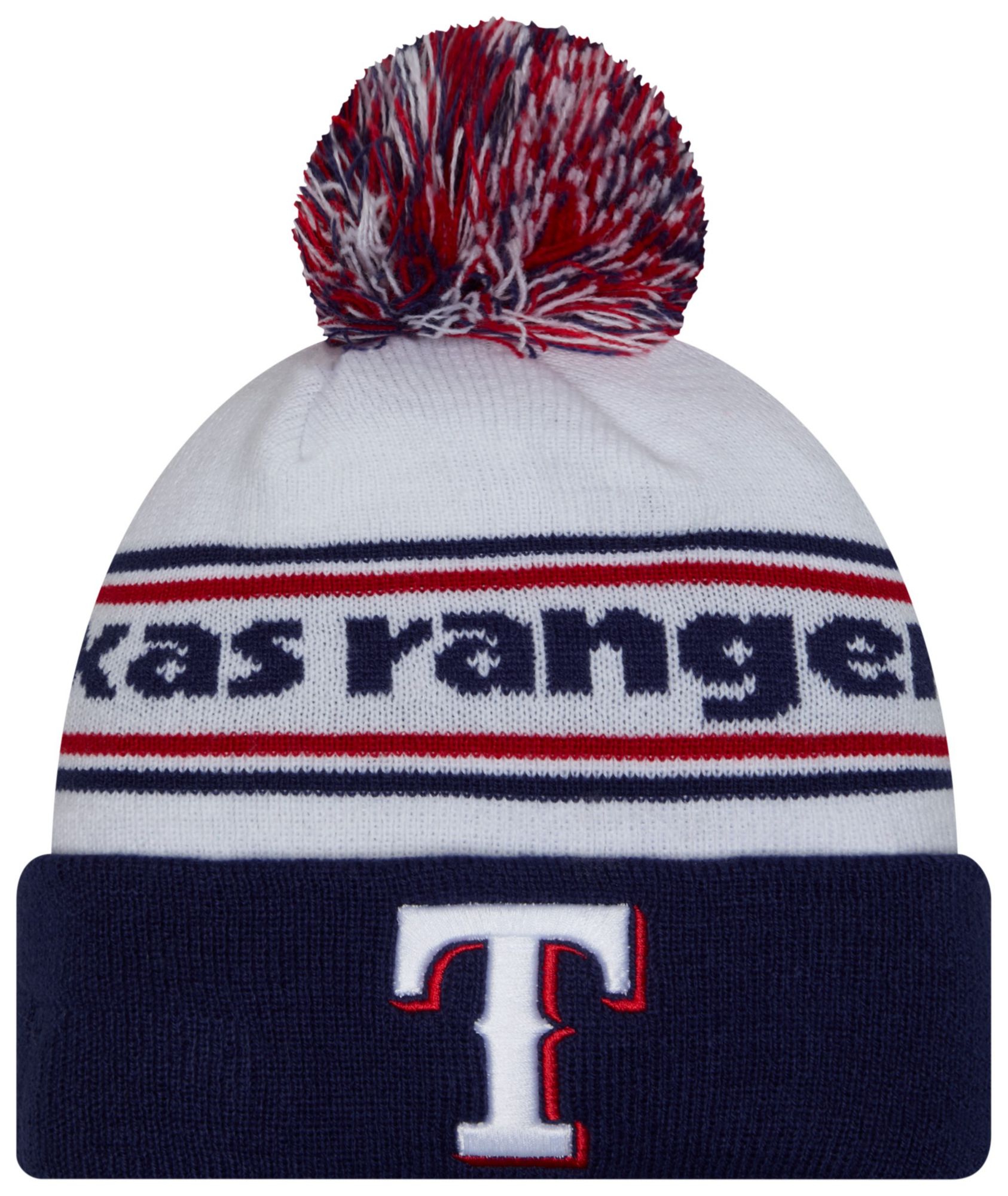 New Era Adult Texas Rangers Navy Banded Cuff Knit Hat