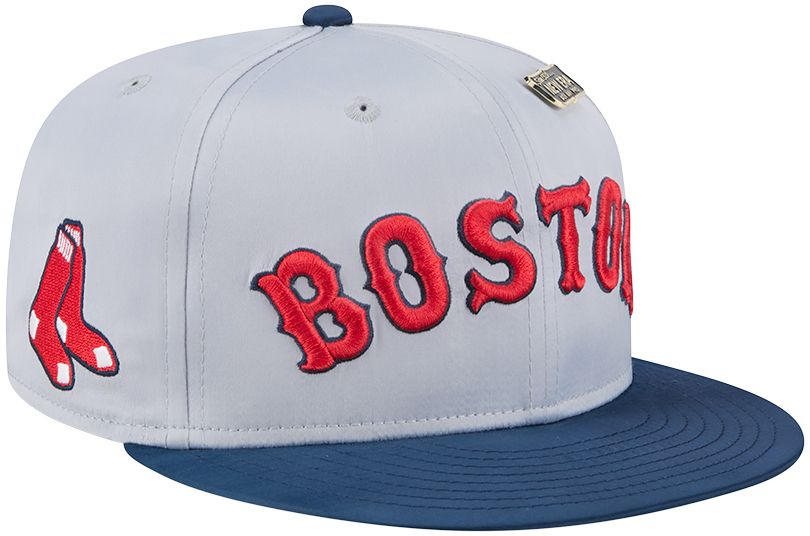 New Era Adult Boston Red Sox Grey Satin 59Fifty Fitted Hat