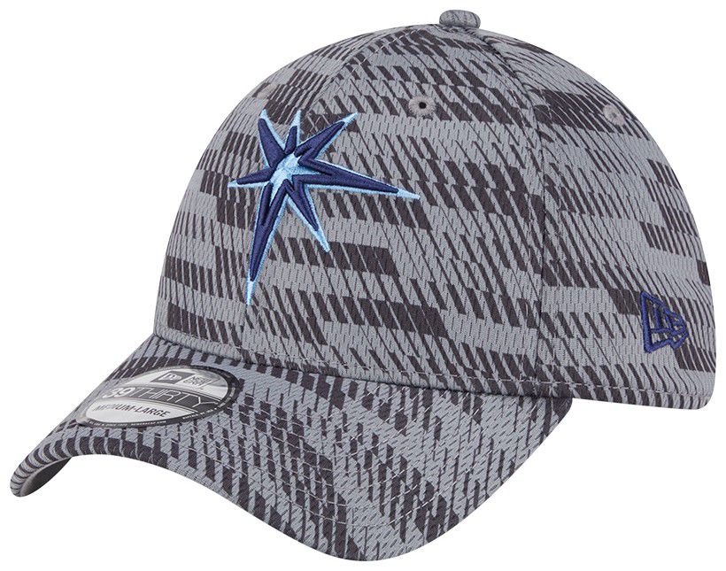 New Era Adult Tampa Bay Rays Clubhouse Grey 39Thirty Stretch Fit Hat