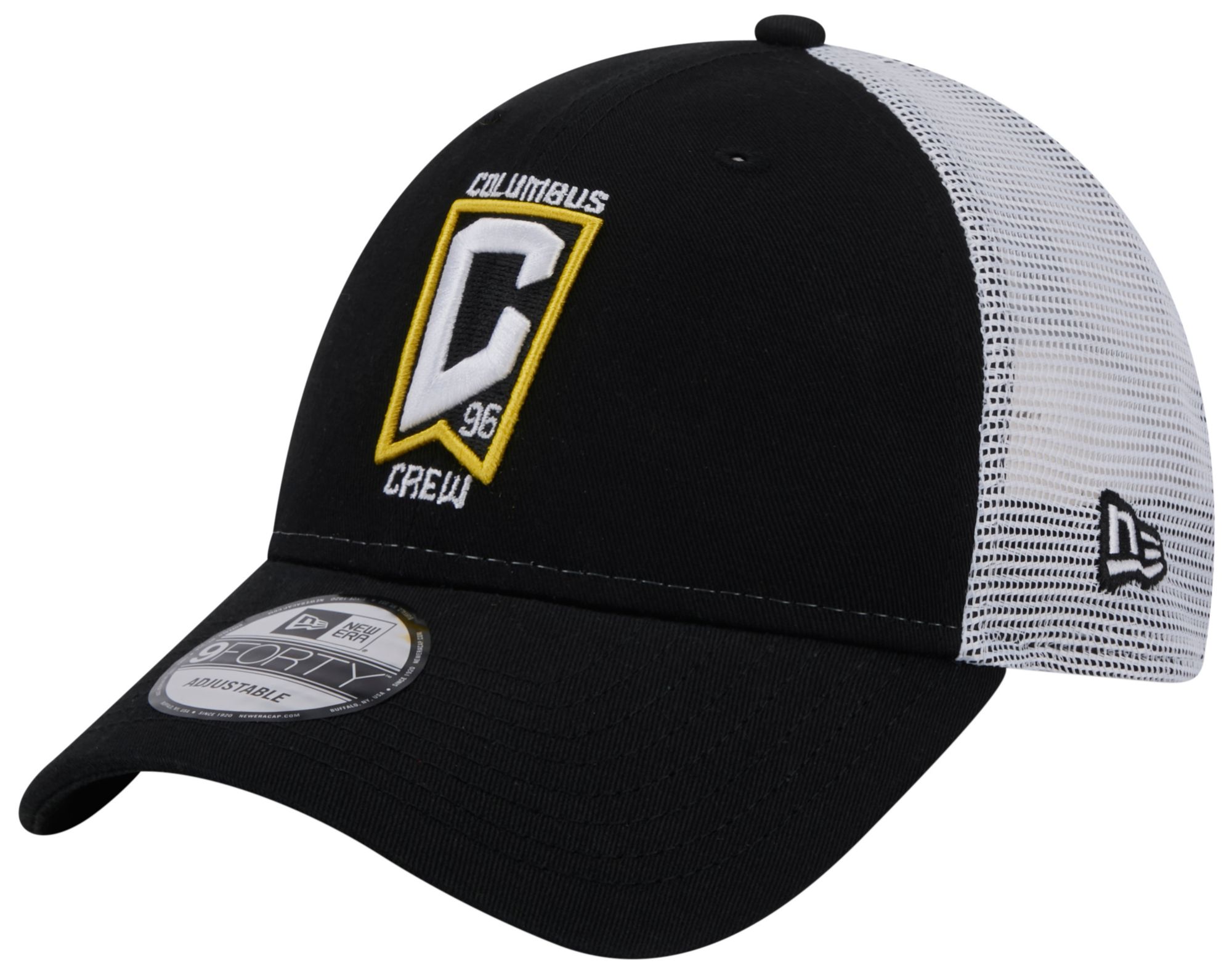 New Era Adult Columbus Crew Black Logo Trucker 9Forty Adjustable Hat