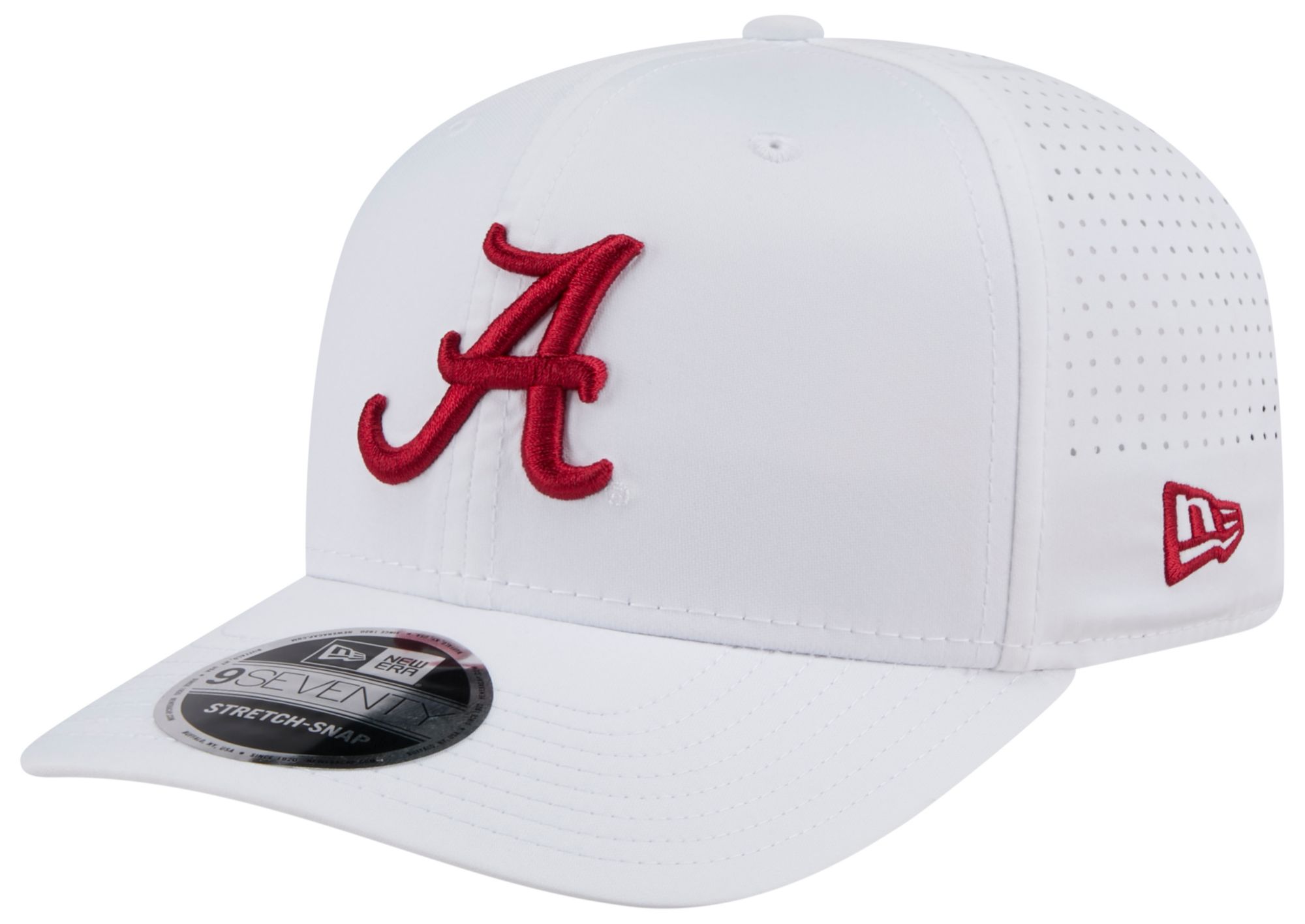 New Era Adult Alabama Crimson Tide White Performance 9Seventy Adjustable Stretch-Snap Hat