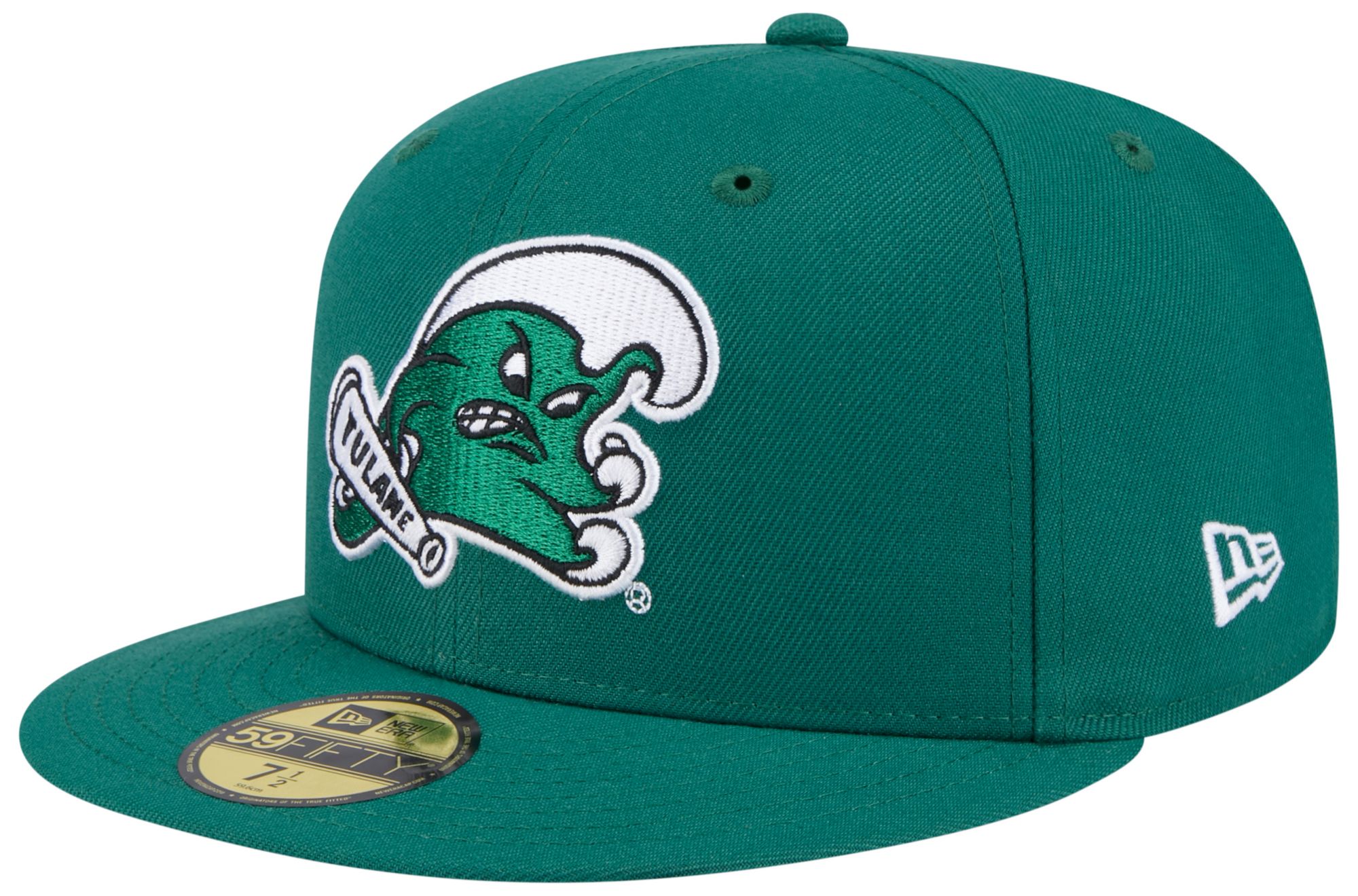 New Era Adult Tulane Green Wave Green Logo 59Fifty Fitted Hat