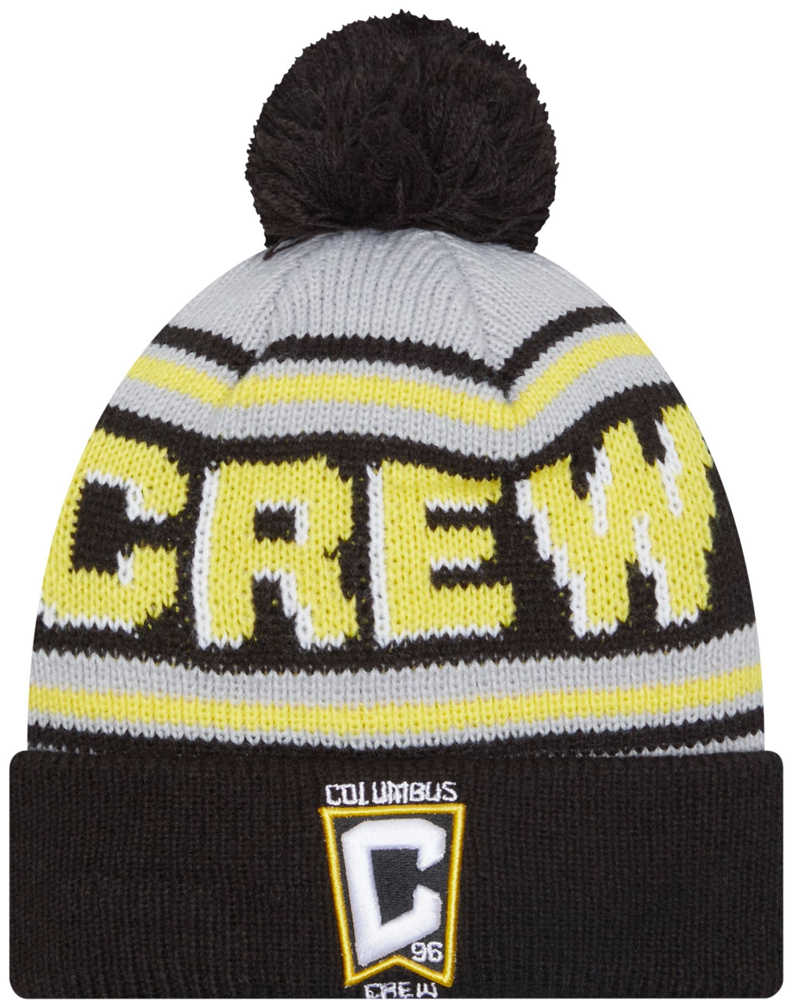 New Era Adult Columbus Crew Cheer Black Pom Knit Beanie