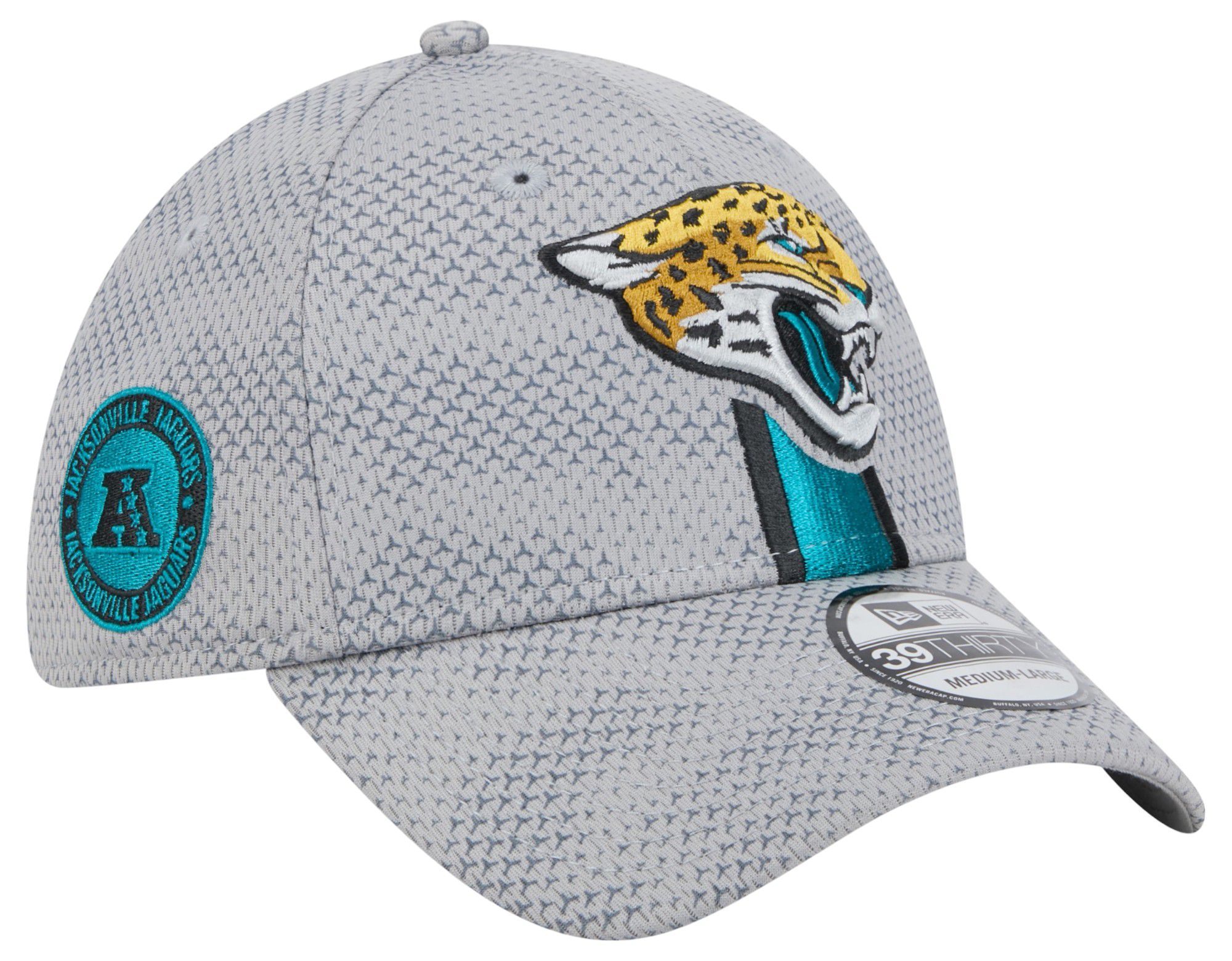 New Era Men's Jacksonville Jaguars Sideline Grey 39Thirty Stretch Fit Hat