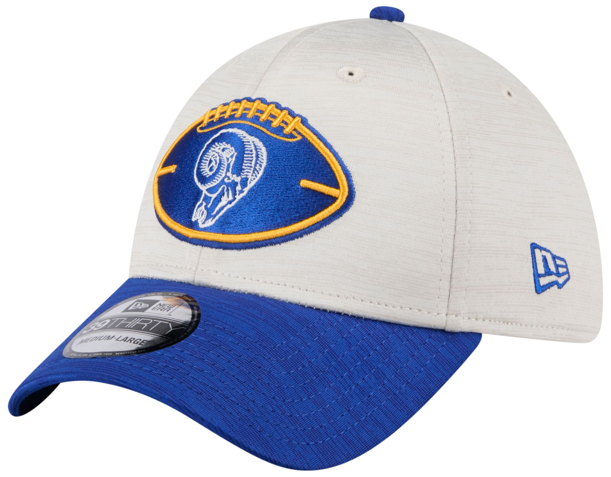 New Era Men's Los Angeles Rams Sideline Historic Throwback Blue 39Thirty Stretch Fit Hat