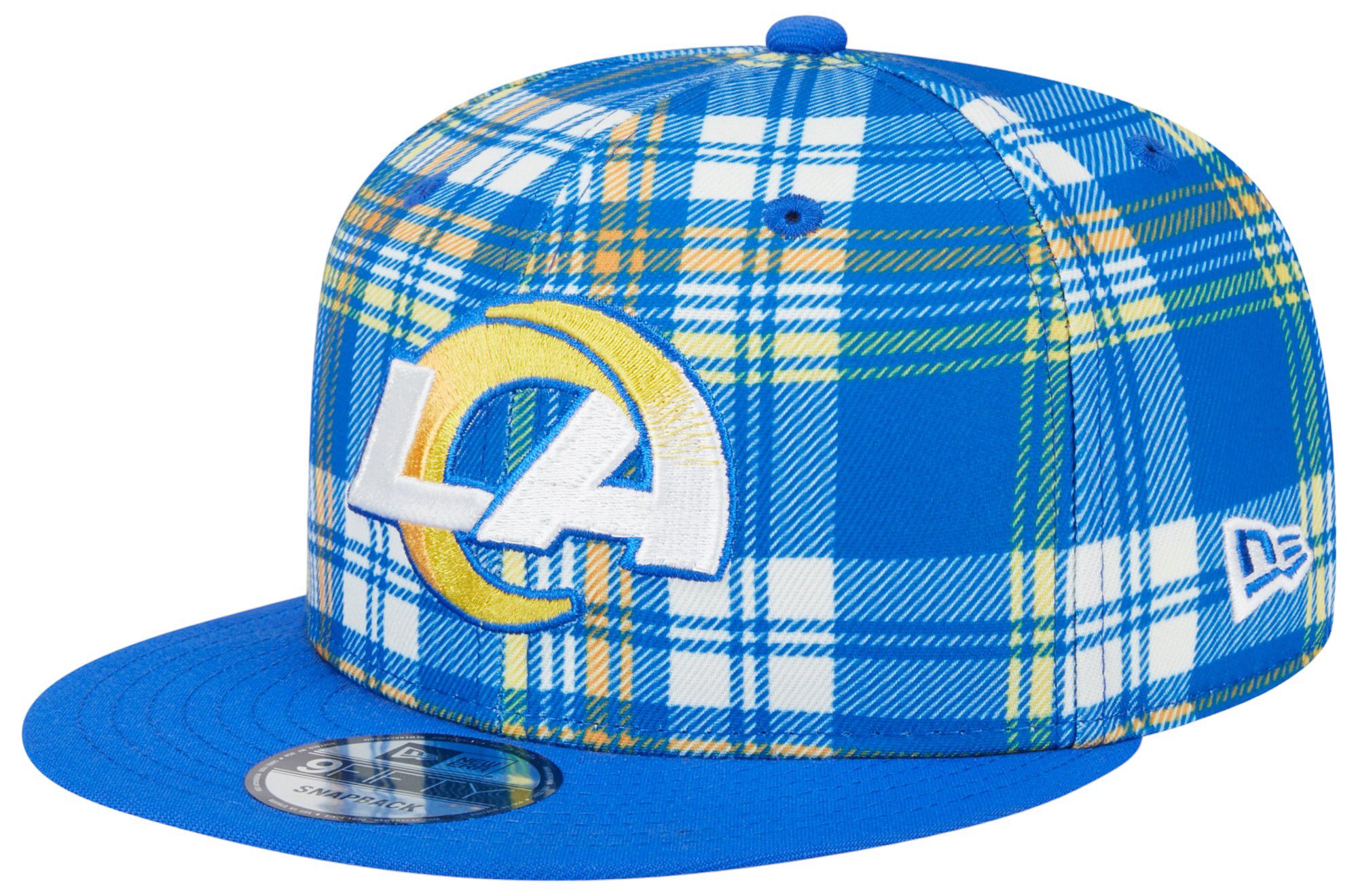 New Era Men's Los Angeles Rams Sideline Statement Plaid 9Fifty Adjustable Hat