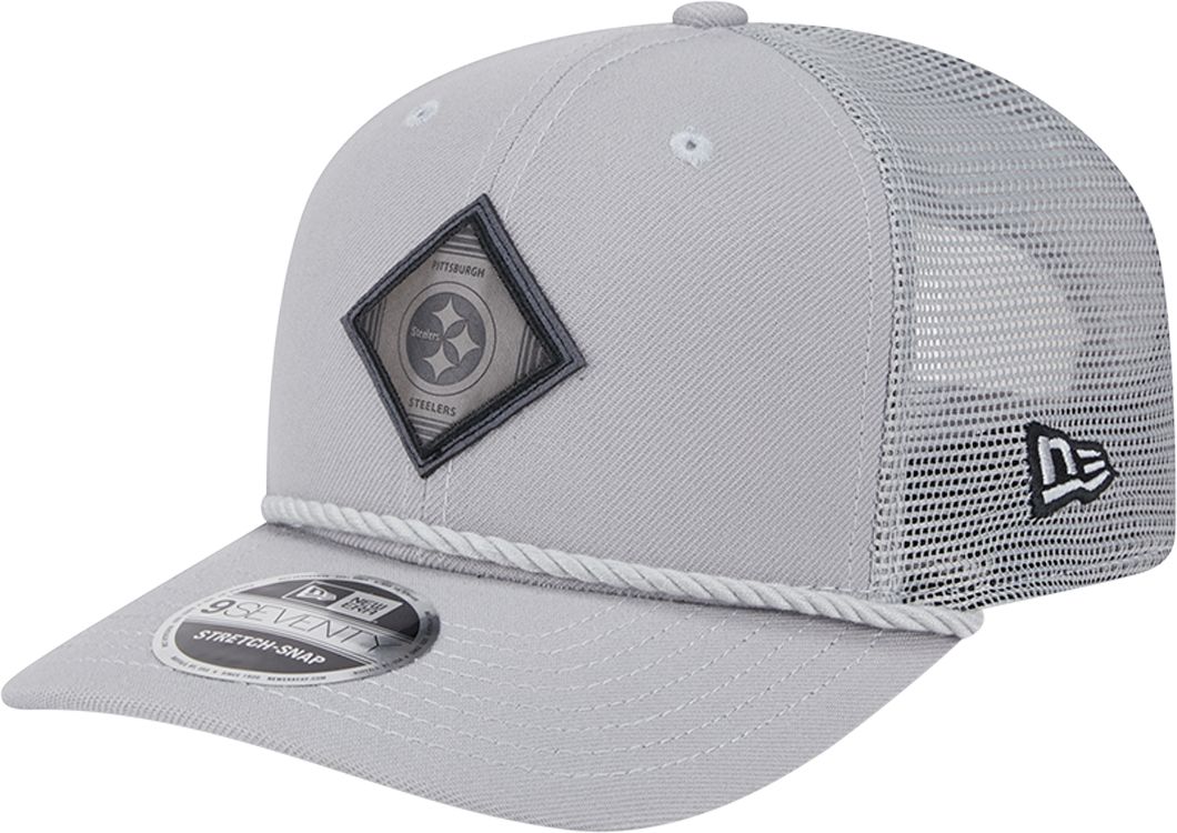 New Era Men's Pittsburgh Steelers Leather Logo 9Seventy Grey Adjustable Hat