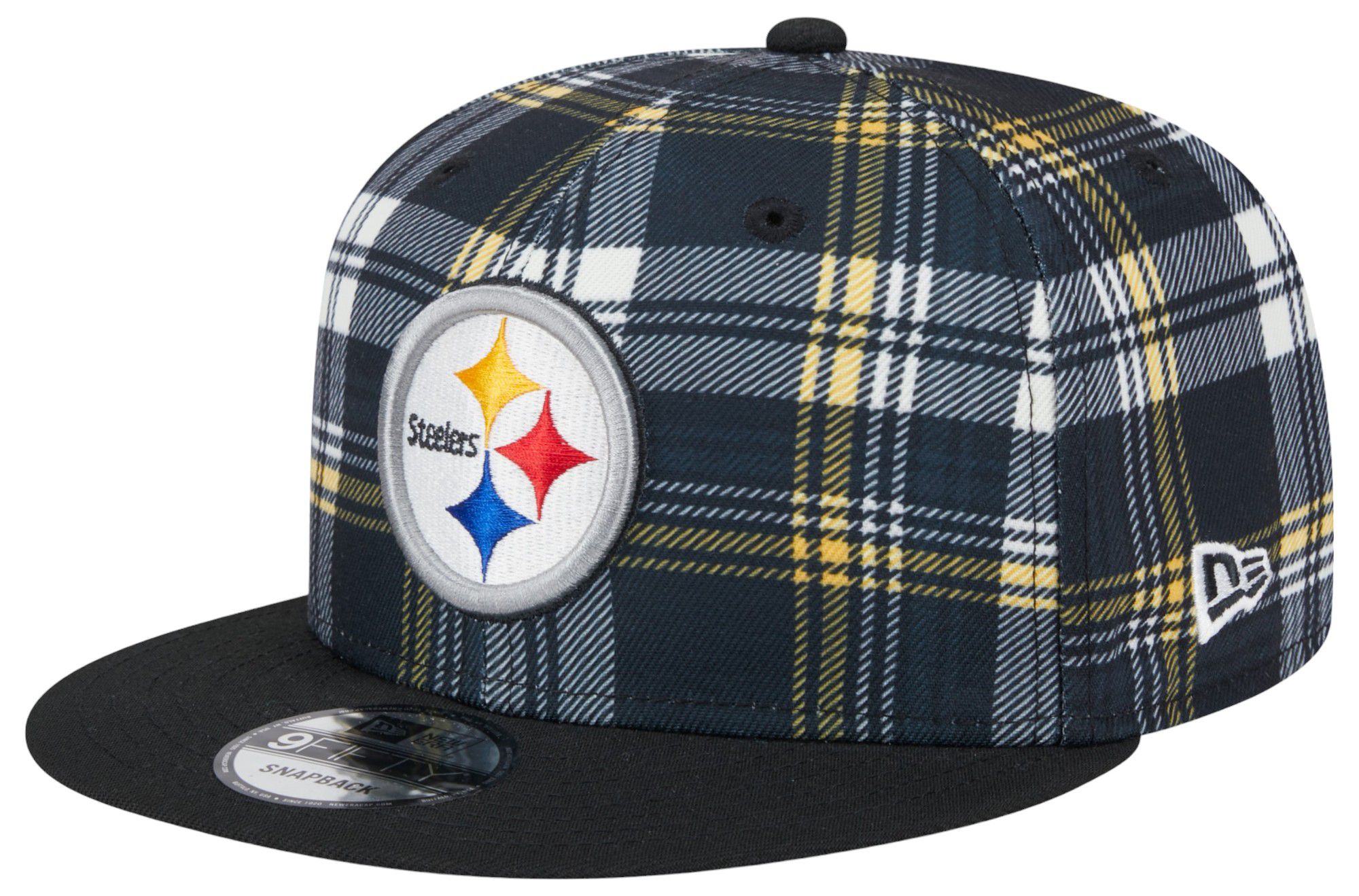 New Era Men's Pittsburgh Steelers Sideline Statement Plaid 9Fifty Adjustable Hat