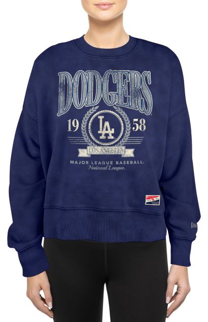 New Era Women's Los Angeles Dodgers Throwback Blue Sweatshirt