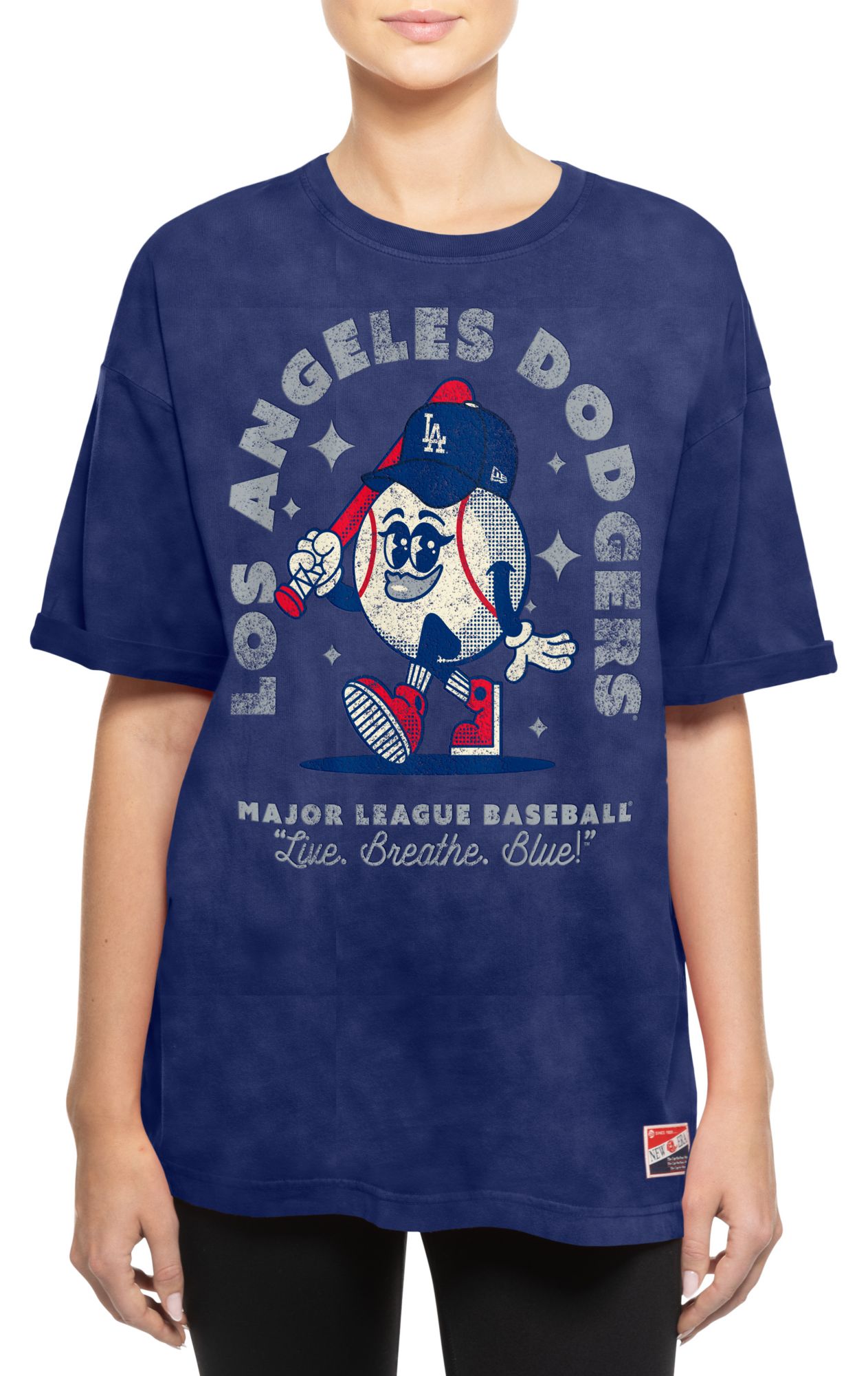 New Era Women's Los Angeles Dodgers Blue Throwback T-Shirt