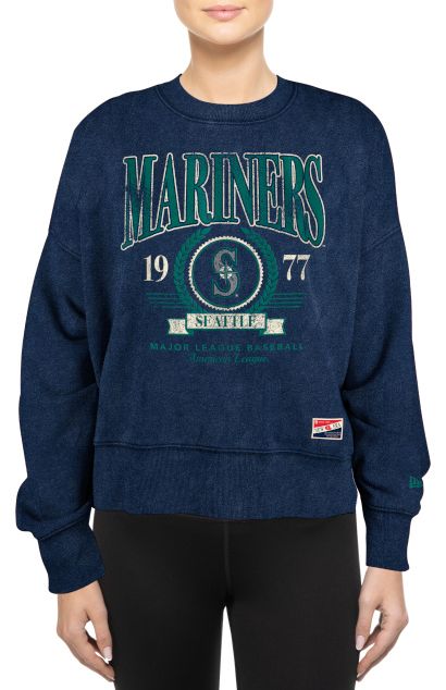 New Era Women's Seattle Mariners Throwback Navy Sweatshirt