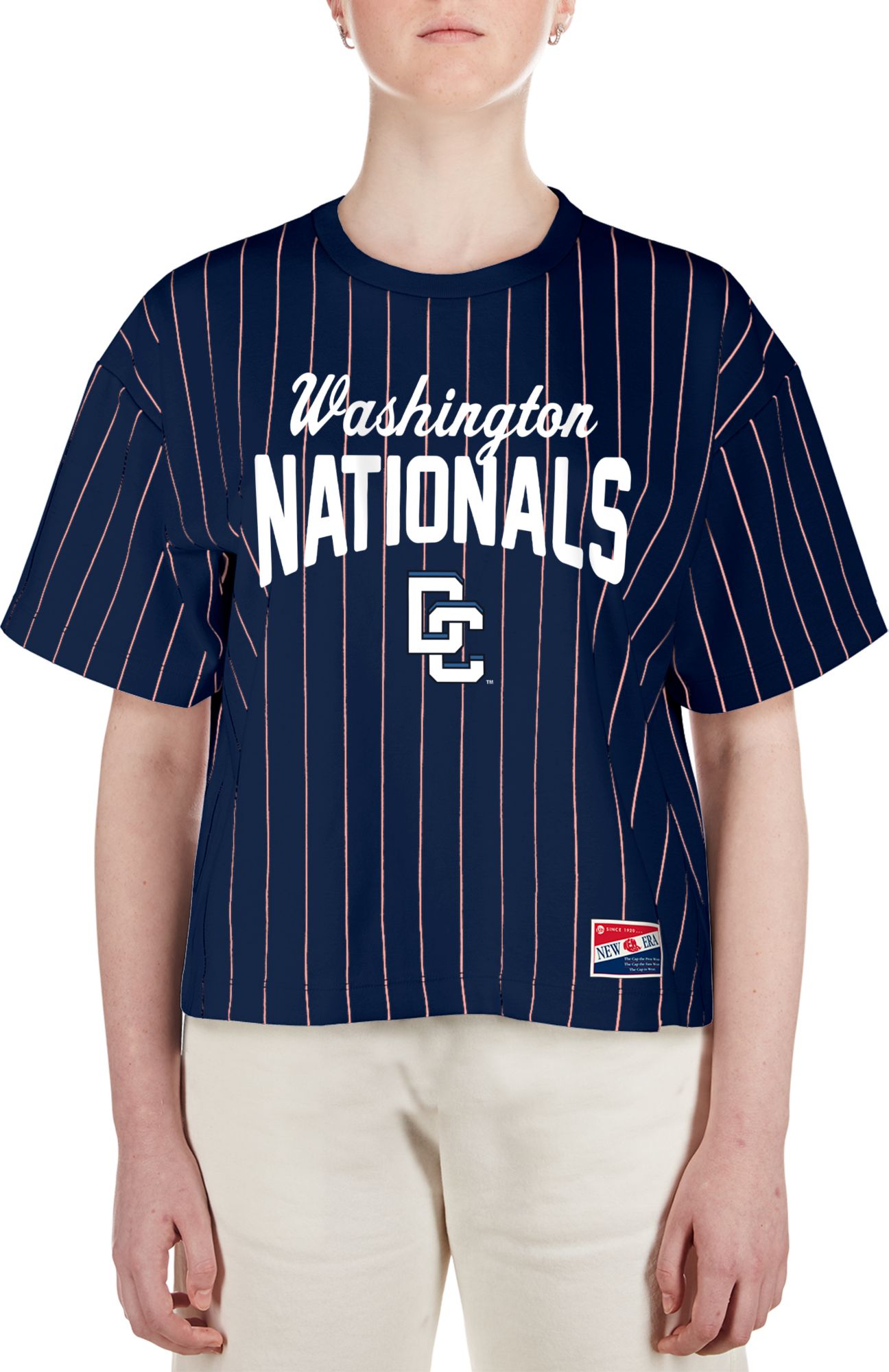 New Era Women's Washington Nationals City Connect Throwback Pinstripe Blue T-Shirt